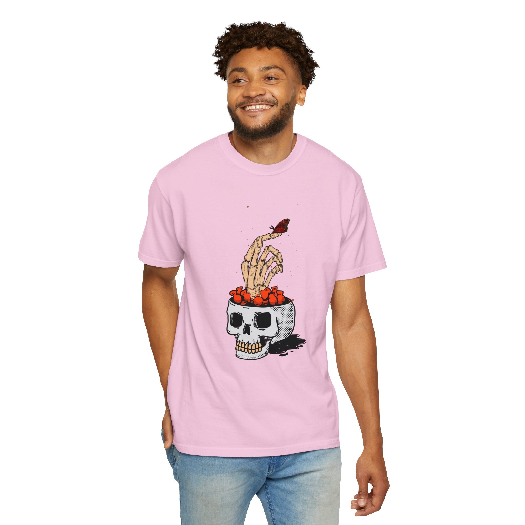 Skull skeleton hand halloween T-Shirt, Skeleton Hand T-Shirt, Skeleton Shirt, Horror Gift, Skeleton Rock Tee, Rock and Roll Shirt, Comfort Colors Shirt