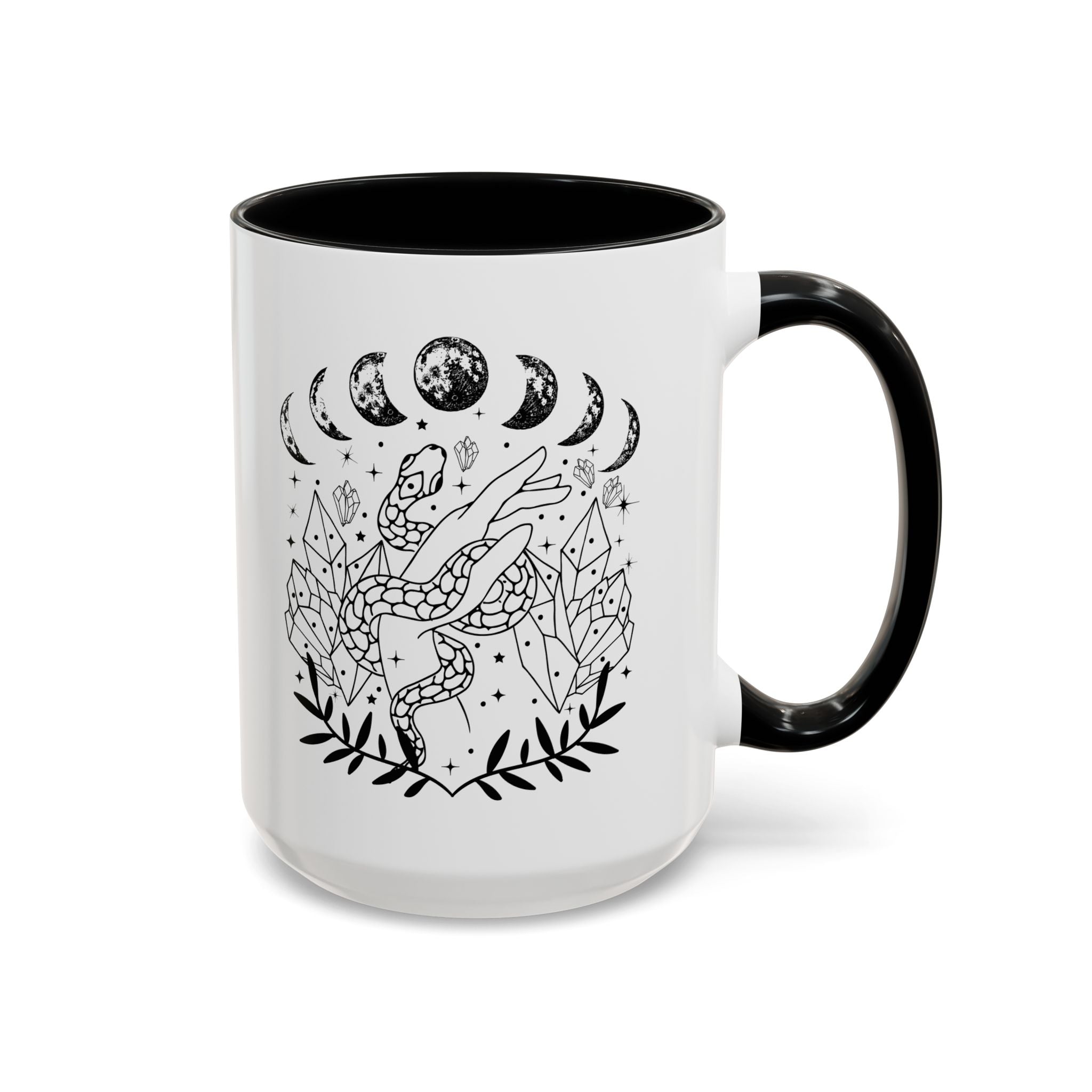 Celestial Snake Coffee Mug, Moon Phase Snake Mug, Coffee Mug, Unique Mystic Coffee Cup