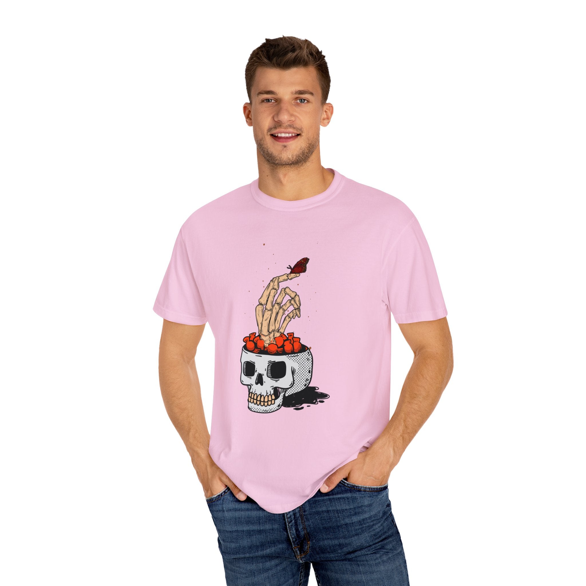 Skull skeleton hand halloween T-Shirt, Skeleton Hand T-Shirt, Skeleton Shirt, Horror Gift, Skeleton Rock Tee, Rock and Roll Shirt, Comfort Colors Shirt