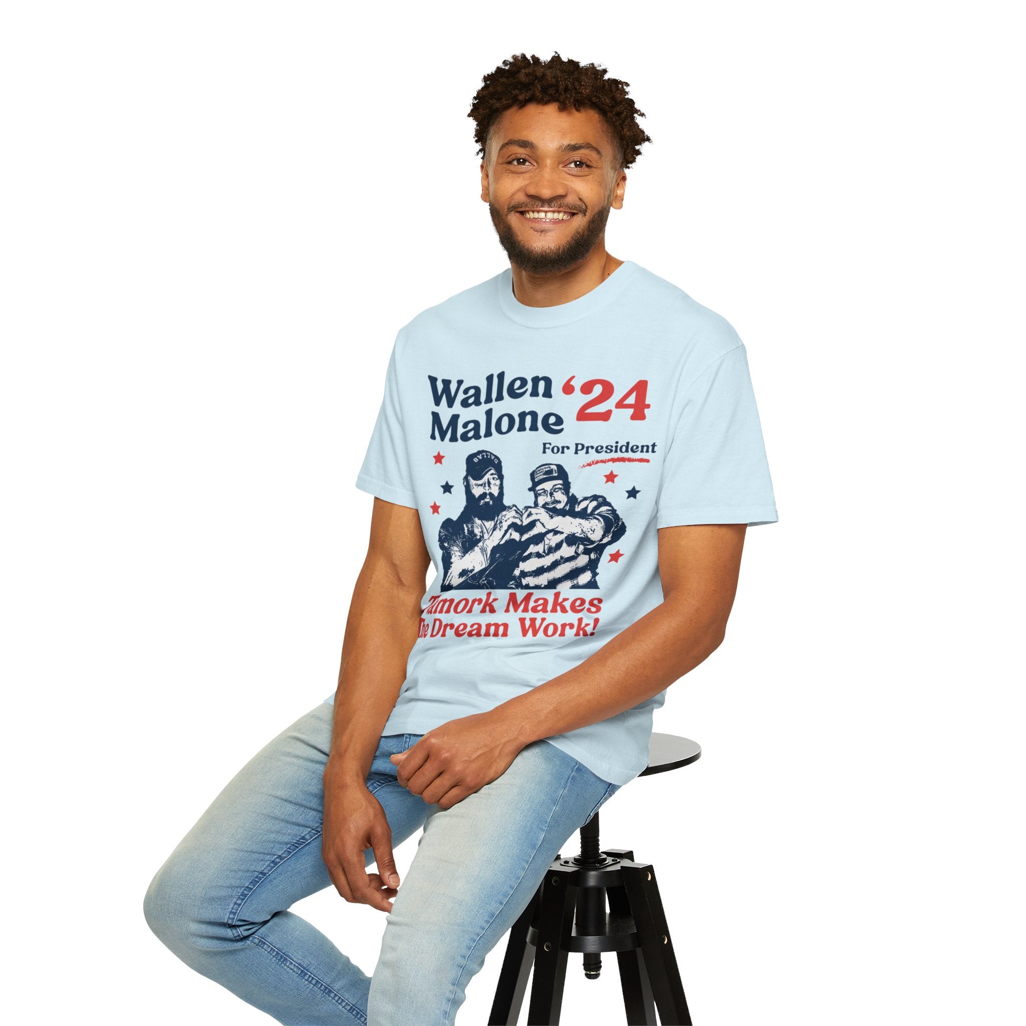 Wallen Malone 2024 For President, Funny '24 Election Graphic Tee, Vintage Inspired Humor Concert Music T-Shirt, Had Some Help