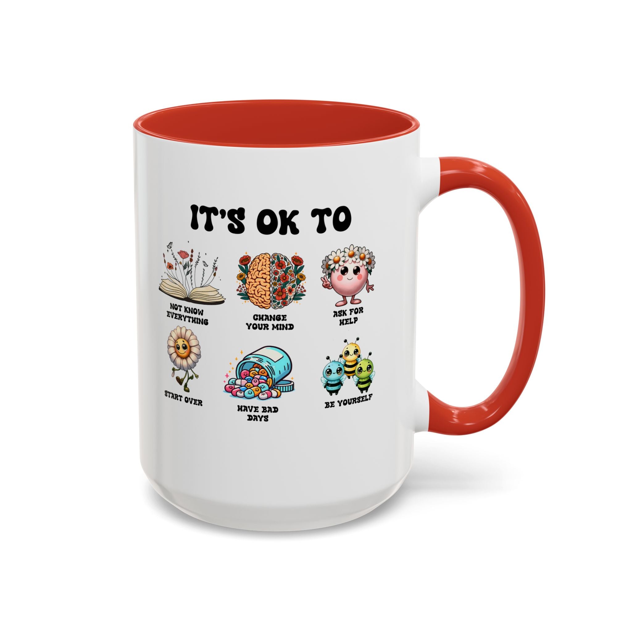 Teacher Coffee Mug, Mental Health Mug, Feeling Positive Mug, Diversity, Be Yourself, Therapist School Counselor Mug its ok