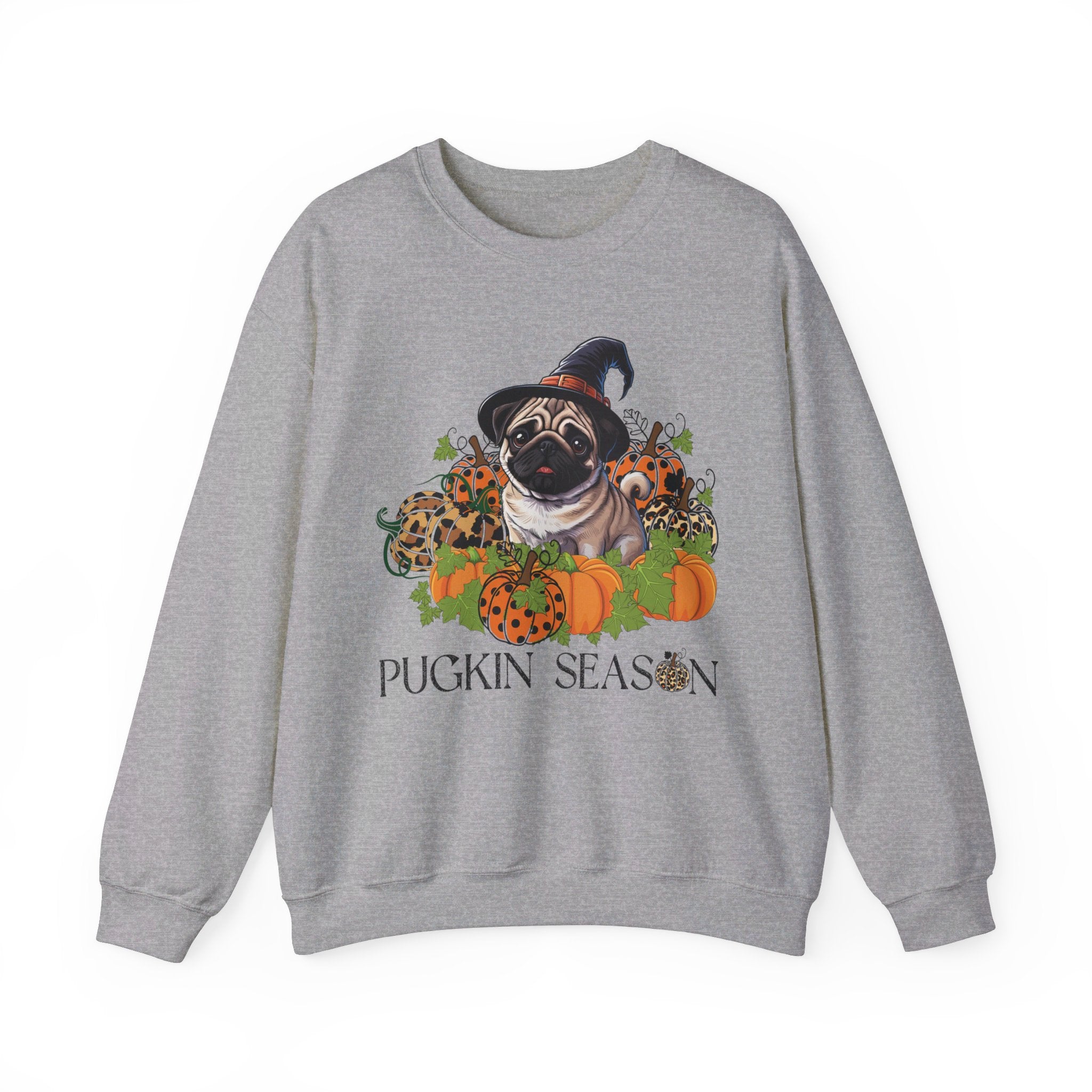 Fall Pug Sweatshirt, Pugkin Season Shirt, Leopard Print Pumpkin T-shirt, Cute Dog Lover Graphic Tee, Halloween Party Gift Tshirt