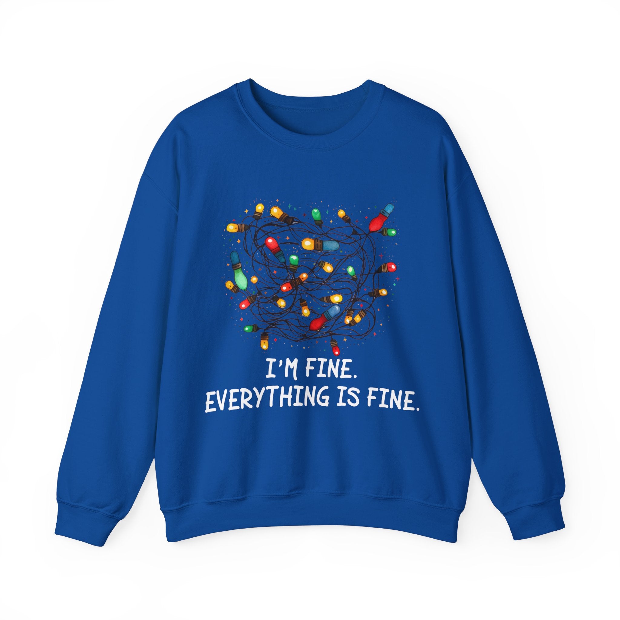 I'm Fine Everything Is Fine Sweatshirt, Christmas Sweatshirt, Sweatshirts Women, Christmas Sweatshirt Women, Christmas Lights Sweatshirt