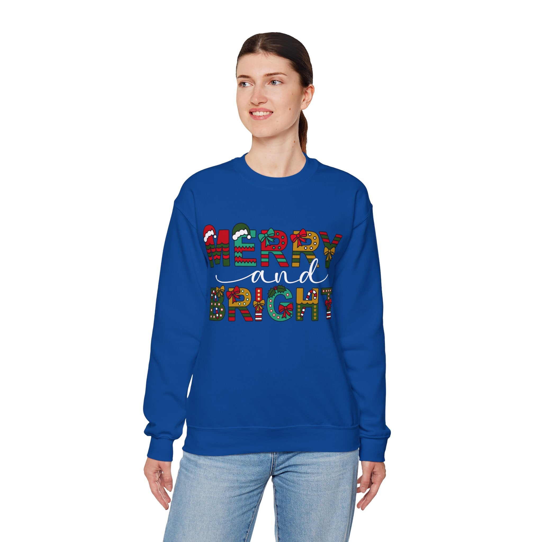 Merry and Bright Sweatshirt, Christmas Sweatshirt, Family Christmas Sweatshirt, Christmas Sweatshirts for Women, Merry Christmas Sweatshirt