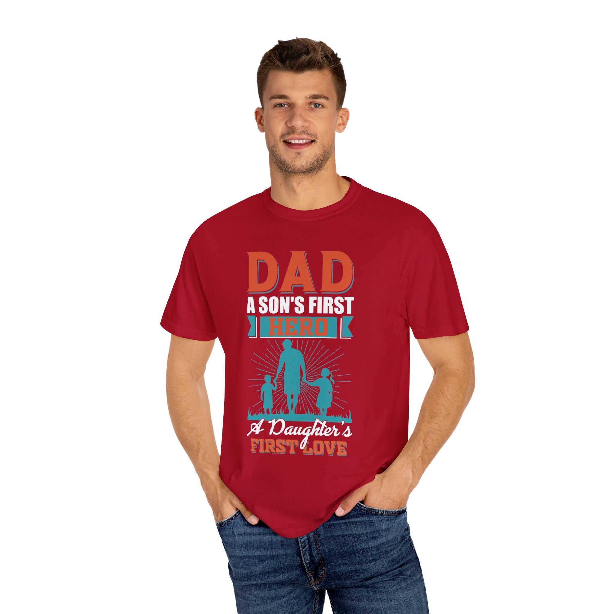 Dad Christmas Gift, shirt for dad, a son's first hero, a daughter's first love, gift for dad, dad t shirt, dad gift, dad of both shirt