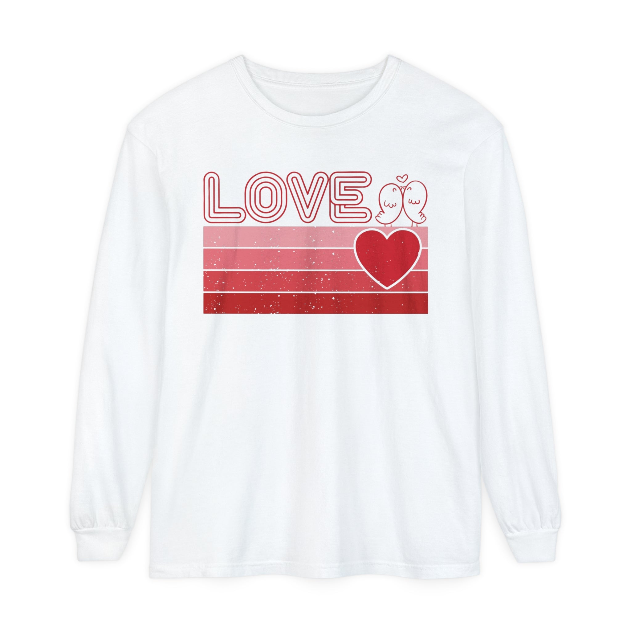 Retro Love Valentines Day Long Sleeve T-Shirt, Valentines Day Shirts For Woman, Heart Shirt, Cute Valentine Shirt, Valentines Day Gift, Valentines Gift