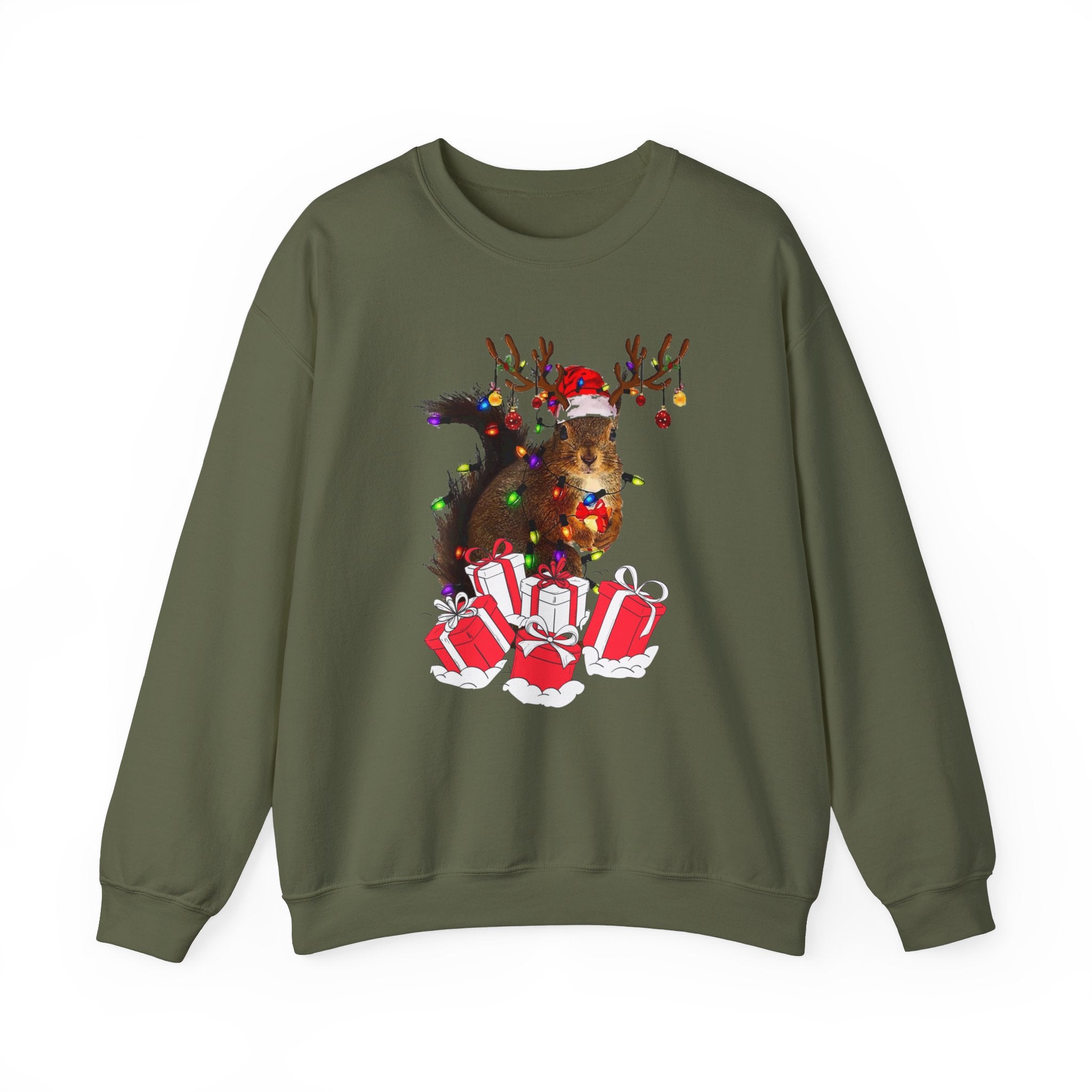 Christmas Squirrel Lights Sweatshirt, Christmas Sweatshirt, Funny Christmas Sweat, Christmas Gift Sweater, Holiday Crewneck