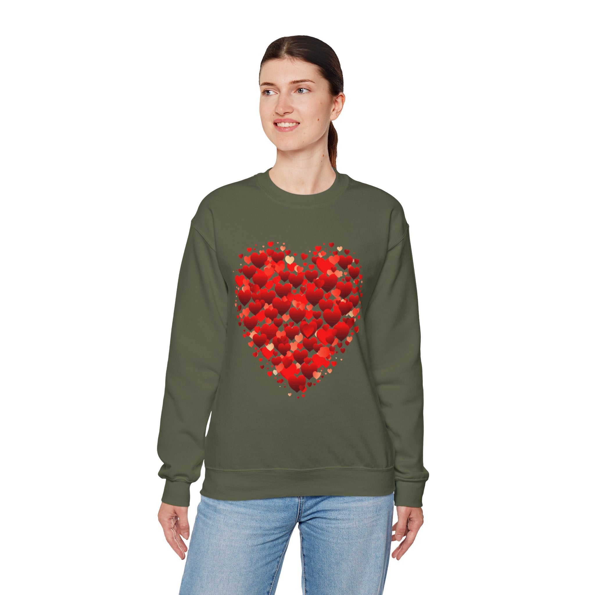 Valentines Day Cute Heart Sweatshirt, Valentines Shirt, Valentines Double Heart Sweatshirt, Red Heart Sweater, Valentines Love Shirt, Love Sweater