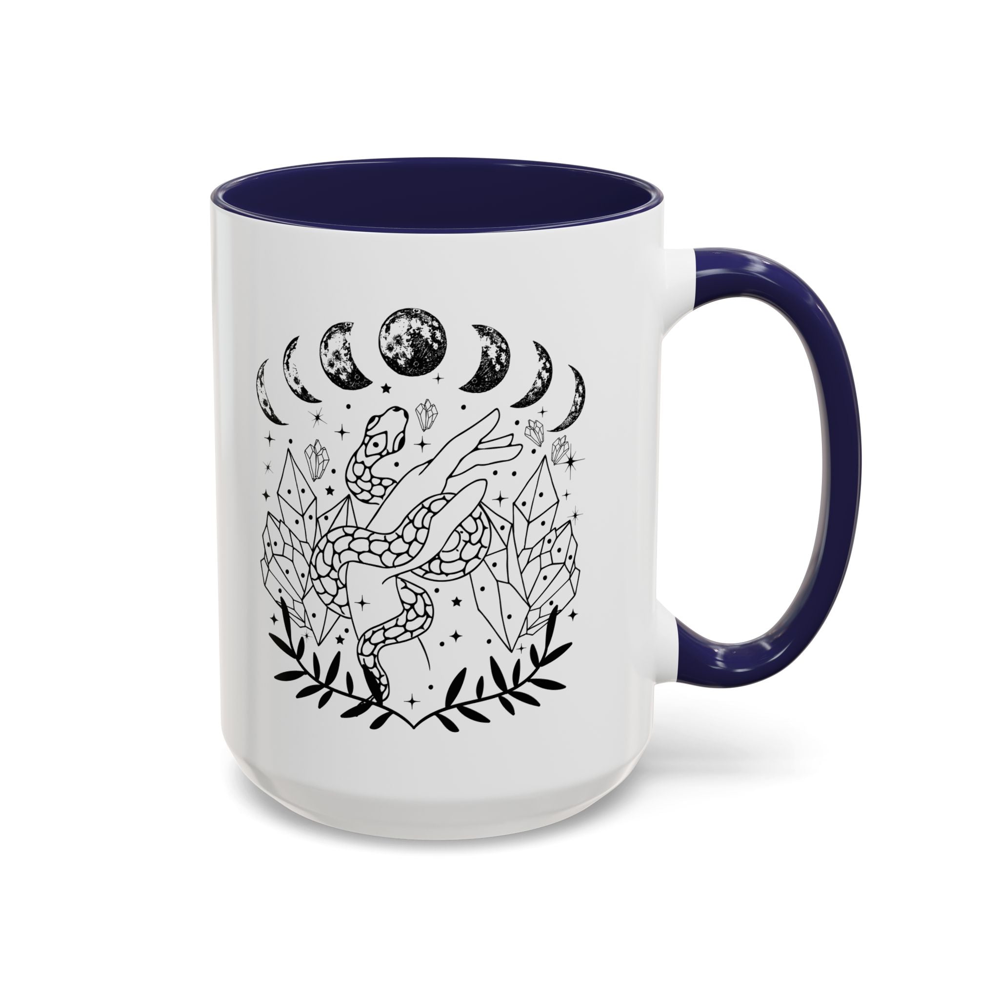 Celestial Snake Coffee Mug, Moon Phase Snake Mug, Coffee Mug, Unique Mystic Coffee Cup