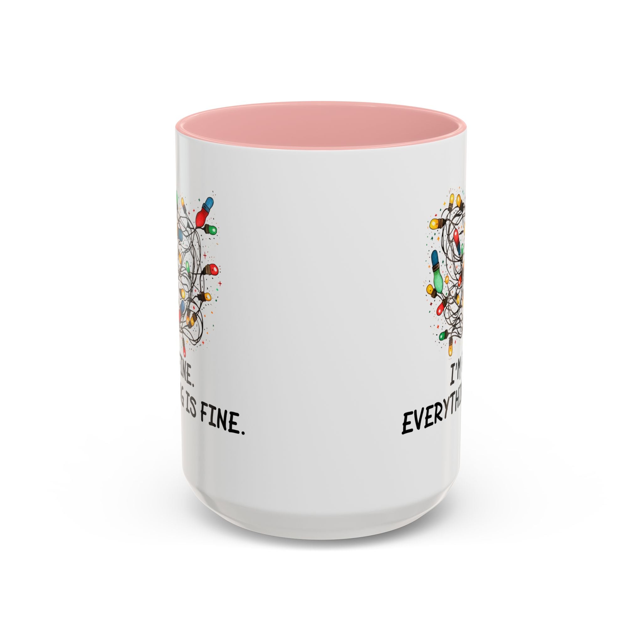 I'm Fine Everything Is Fine Christmas Mug, Christmas Lights Mug, Funny Coffee Mug, Tangled Lights, Crazy Shopping Christmas Mug, Madness