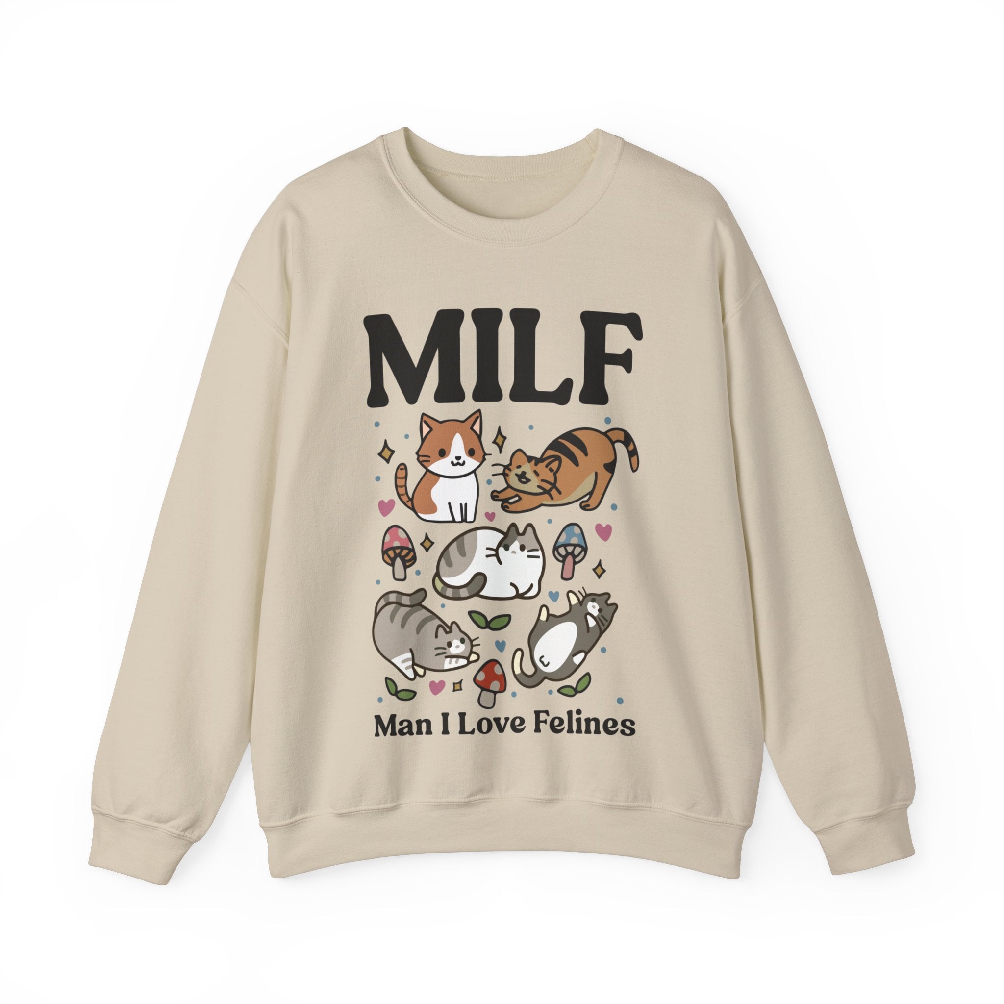 MILF Funny Sweatshirt, Man I Love Felines, Cat Lover Gift, Cat Lover Shirt, Cat Person Gifts, Cat Person Shirt, Mom Shirt Gift, Retro Cat Sweater