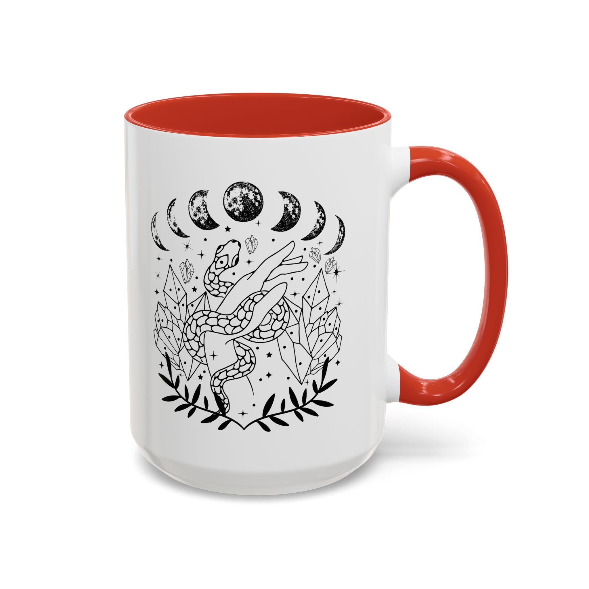 Celestial Snake Coffee Mug, Moon Phase Snake Mug, Coffee Mug, Unique Mystic Coffee Cup