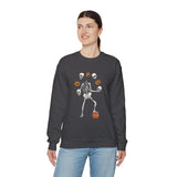 Dancing Skeleton Sweatshirt, Pumpkin Sweater, Pumpkin Skeleton Shirt, Fall Sweatshirt, Halloween Party Sweatshirt, Spooky Season Sweatshirt