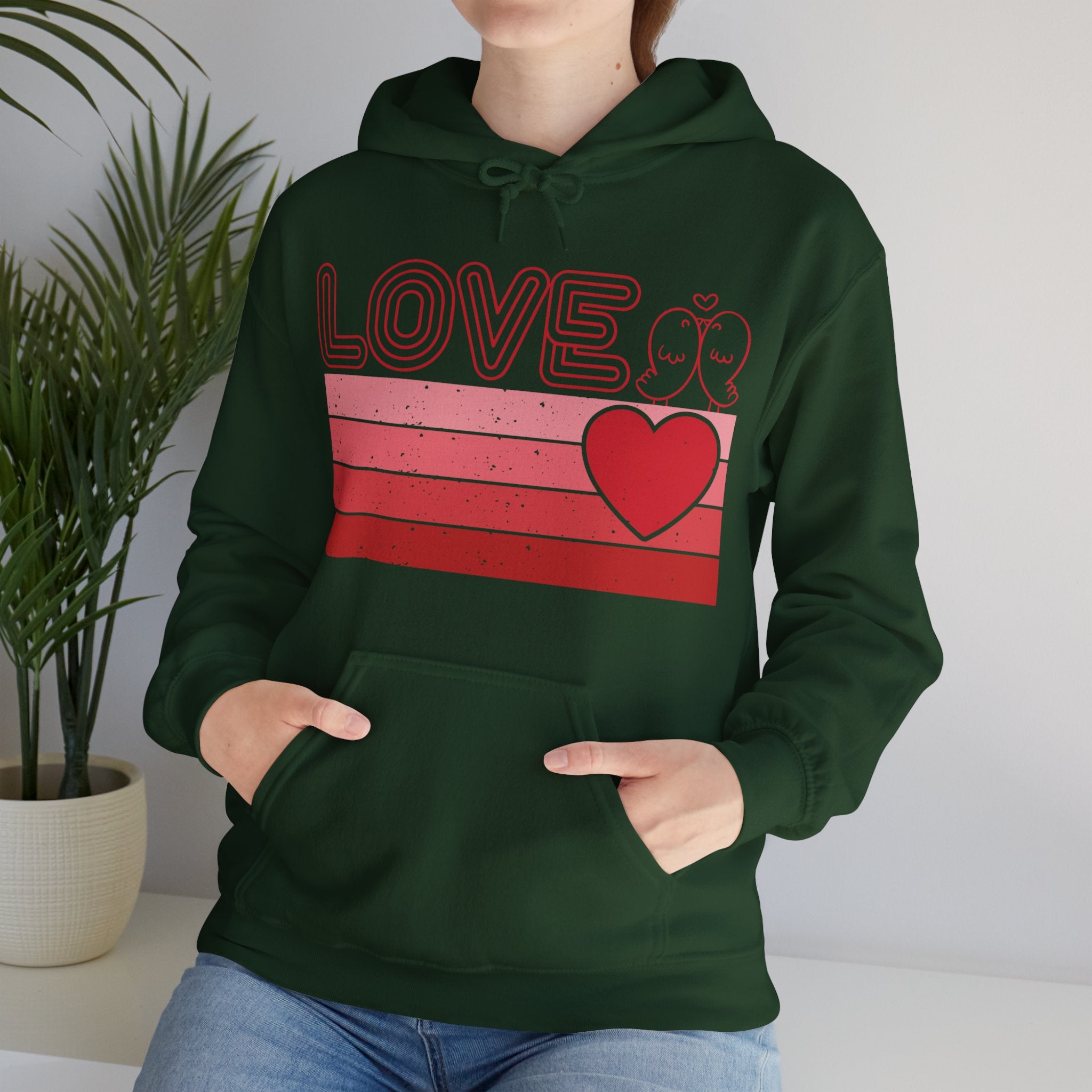 Retro Love Valentines Day Hoodie, Valentines Day Shirts For Woman, Heart Hooded Sweatshirt, Cute Valentine Shirt, Valentines Day Gift, Valentines Gift