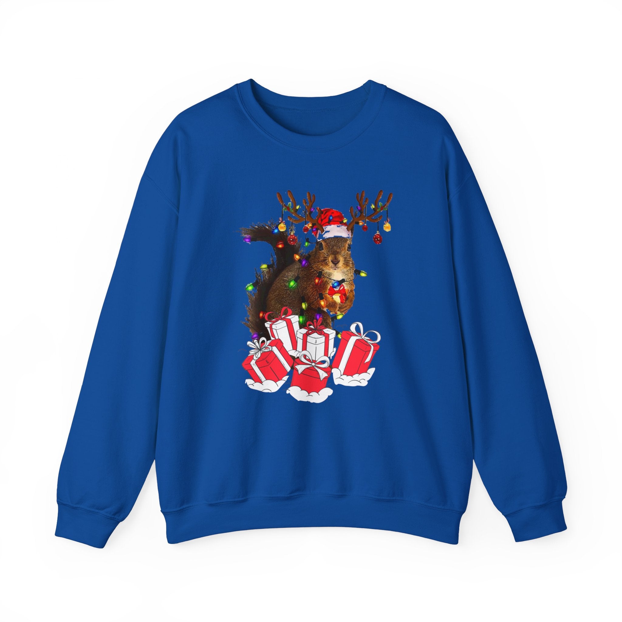 Christmas Squirrel Lights Sweatshirt, Christmas Sweatshirt, Funny Christmas Sweat, Christmas Gift Sweater, Holiday Crewneck