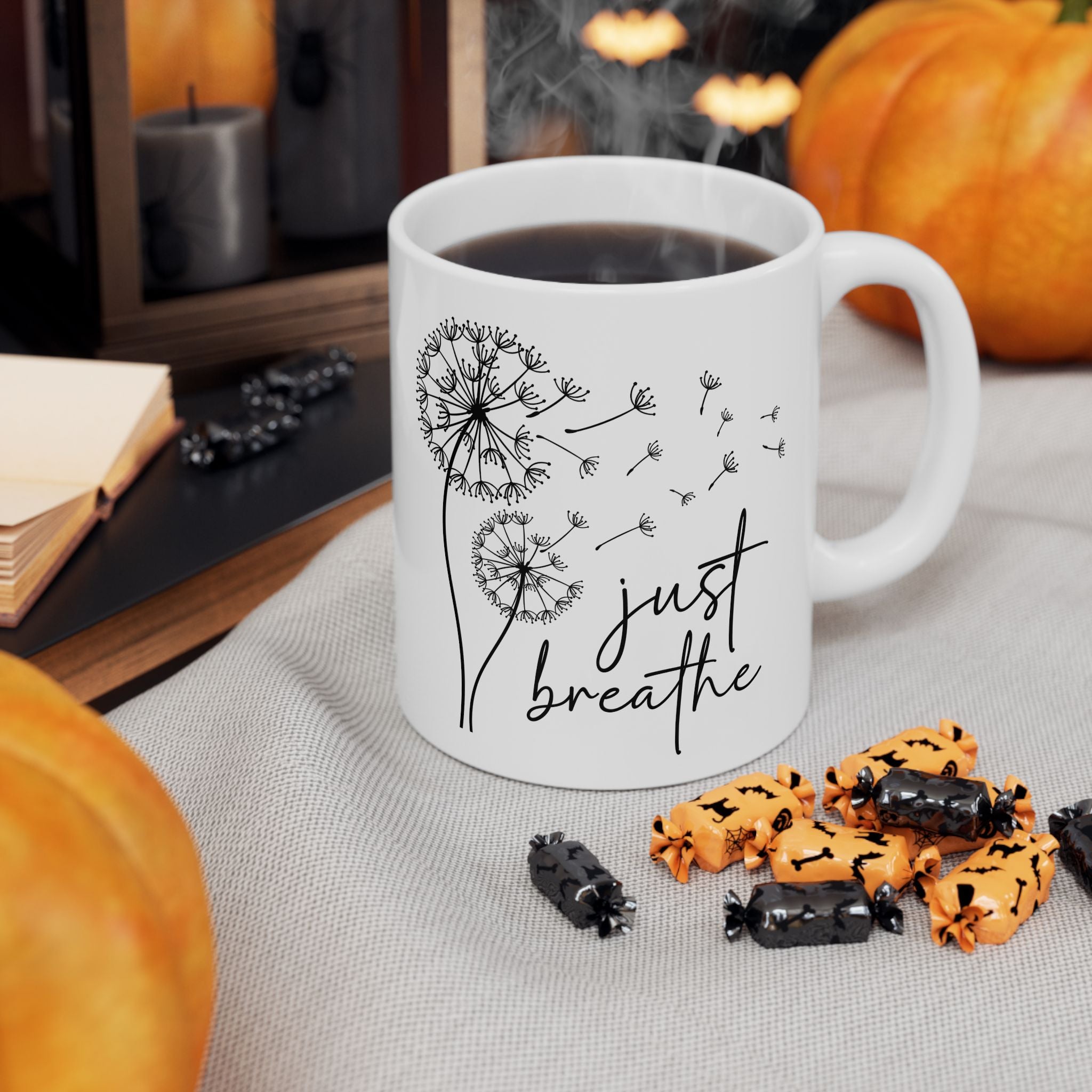 Just Breathe Mug, Inspirational Coffee Mug, Inhale Exhale, Gift For Friend, Keep Calm, Motivational, Gift For Friend, Friend Gift