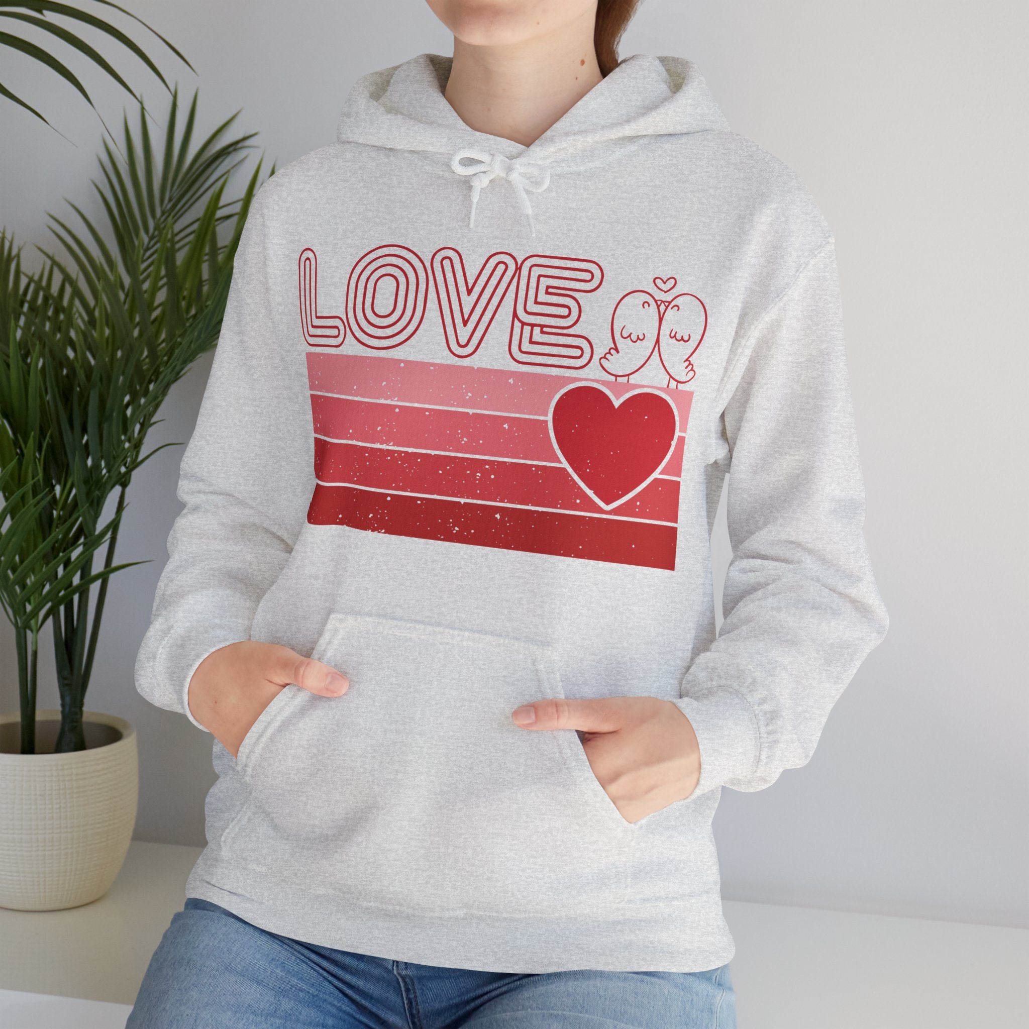 Retro Love Valentines Day Hoodie, Valentines Day Shirts For Woman, Heart Hooded Sweatshirt, Cute Valentine Shirt, Valentines Day Gift, Valentines Gift