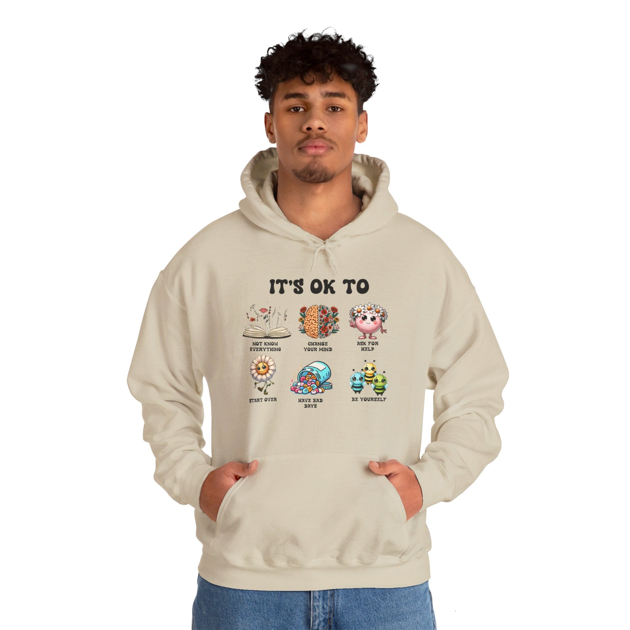 Mental Health its ok to be yourself, Teacher Hoodie, School Counselor, Positive affirmations, Therapist SPED Teacher SLP saying Hoodie