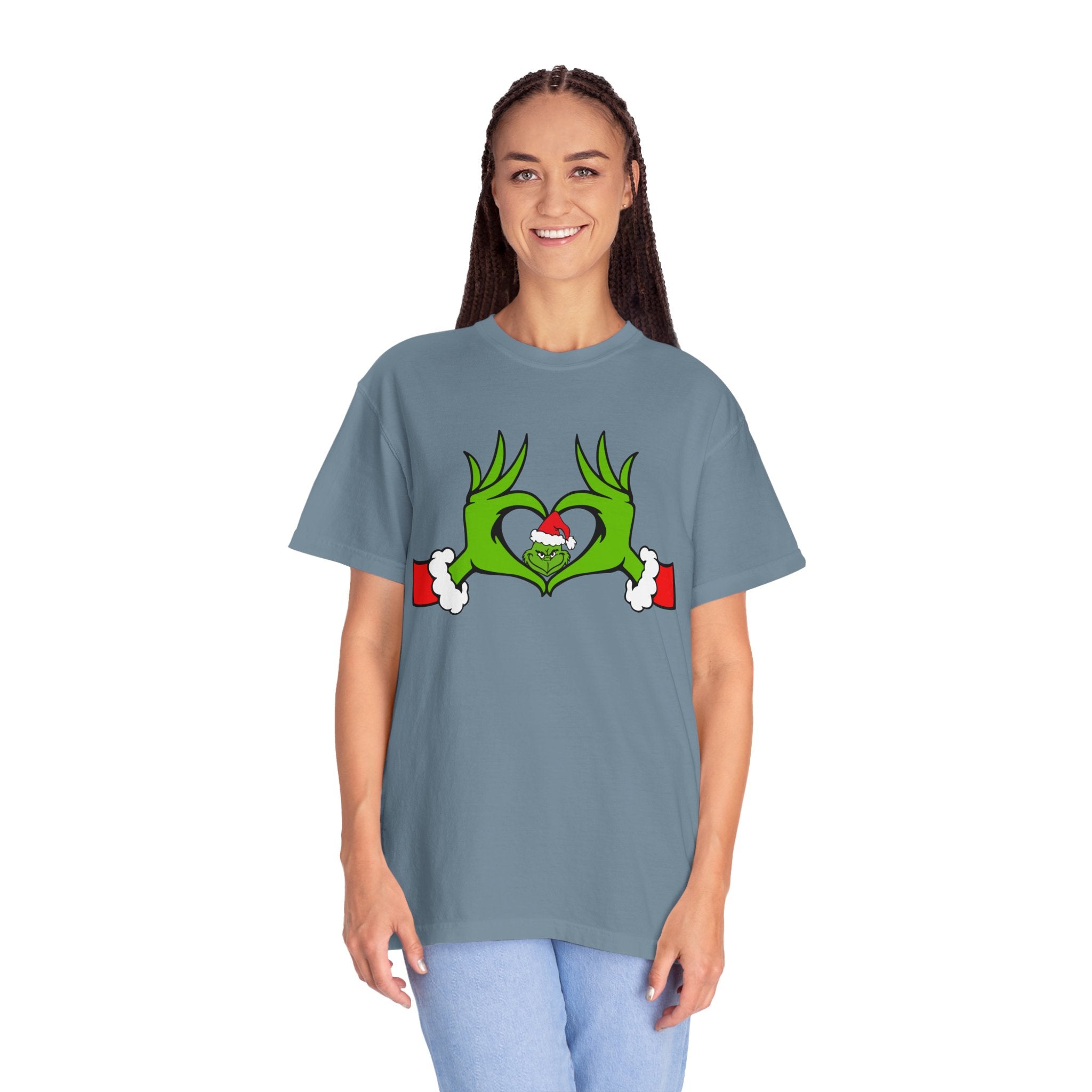 Grinch Heart Hands Graphic Tees, Grinch T-Shirt, Christmas Shirt, Xmas Clothing, Holiday T Shirts, Christmas Gifts, Christmas Party Shirt, Grinchmas T-shirt