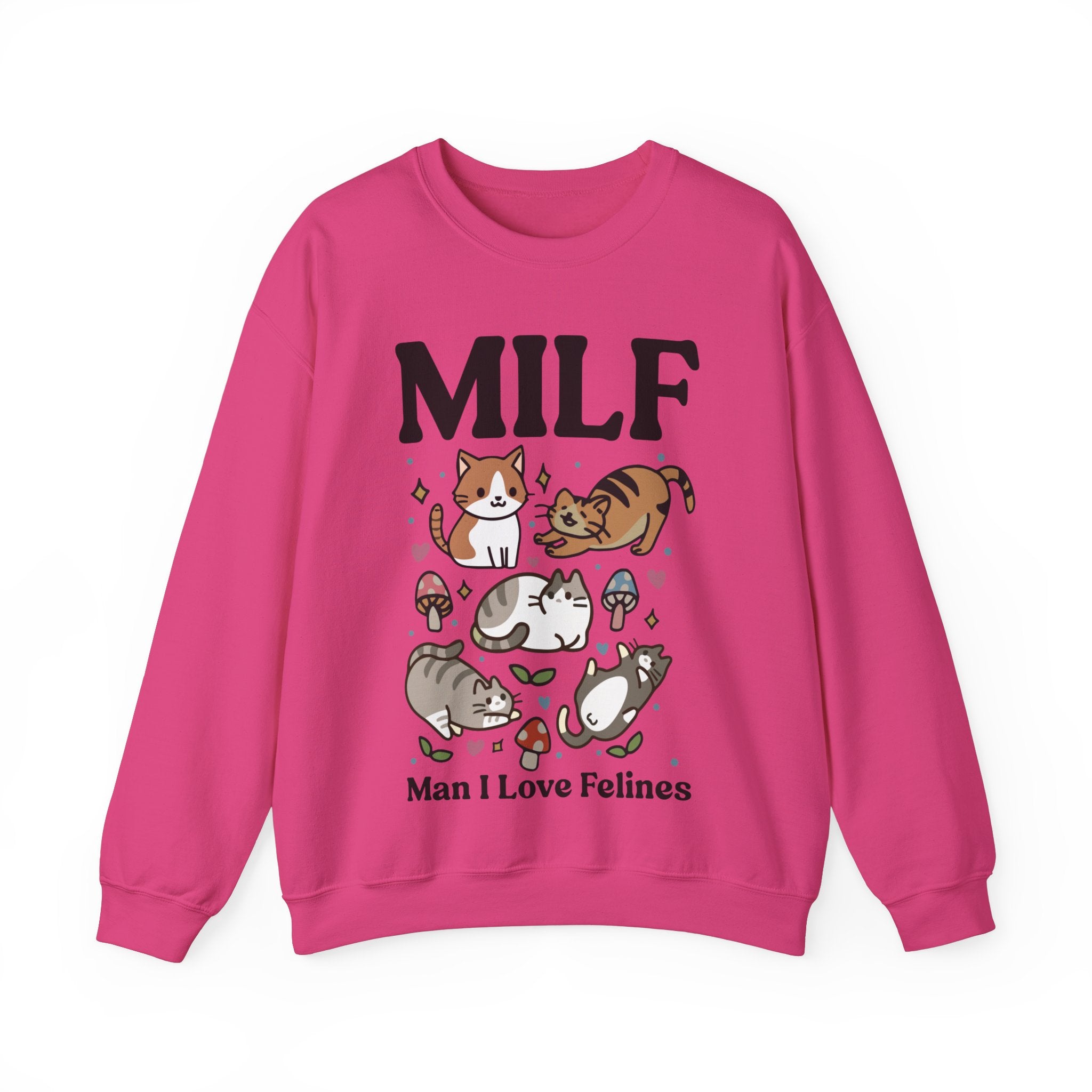 MILF Funny Sweatshirt, Man I Love Felines, Cat Lover Gift, Cat Lover Shirt, Cat Person Gifts, Cat Person Shirt, Mom Shirt Gift, Retro Cat Sweater