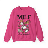 MILF Funny Sweatshirt, Man I Love Felines, Cat Lover Gift, Cat Lover Shirt, Cat Person Gifts, Cat Person Shirt, Mom Shirt Gift, Retro Cat Sweater