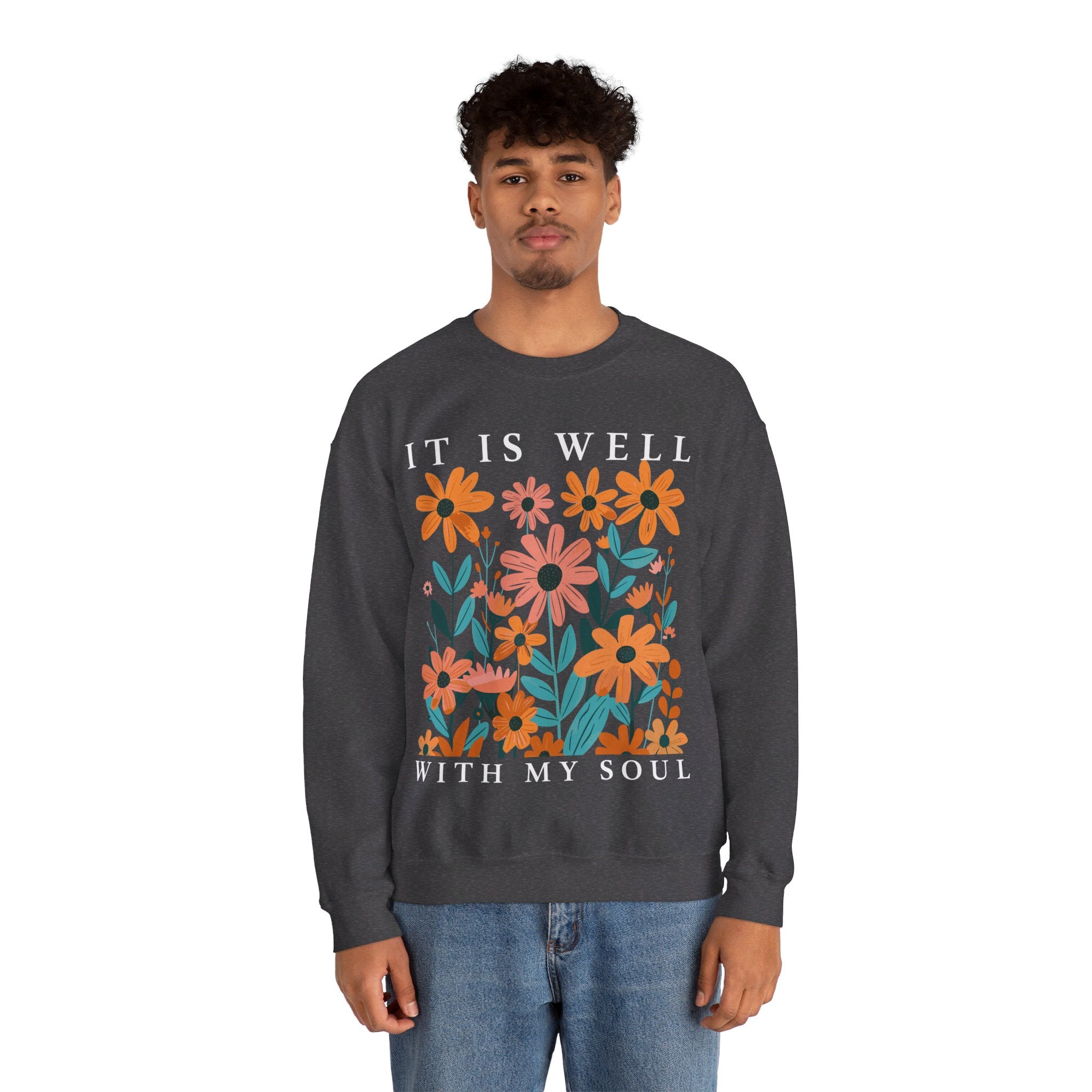 It is Well With My Soul Christian Sweatshirt, Christian Shirts, Vintage Floral Christian Shirt, Christian gifts, Jesus Apparel