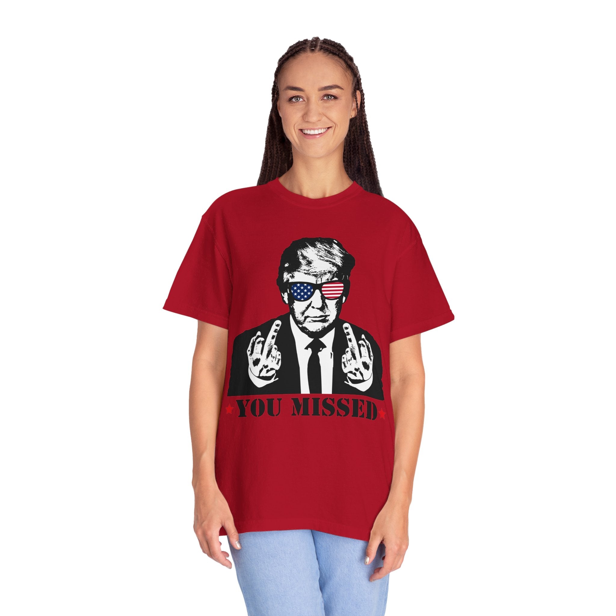 Trump Shirt, You Missed Trump Shirt, Assassination Attempt Trump T-Shirt, Middle Fingers Trump Tee, Presidential Election, Stand With Trump