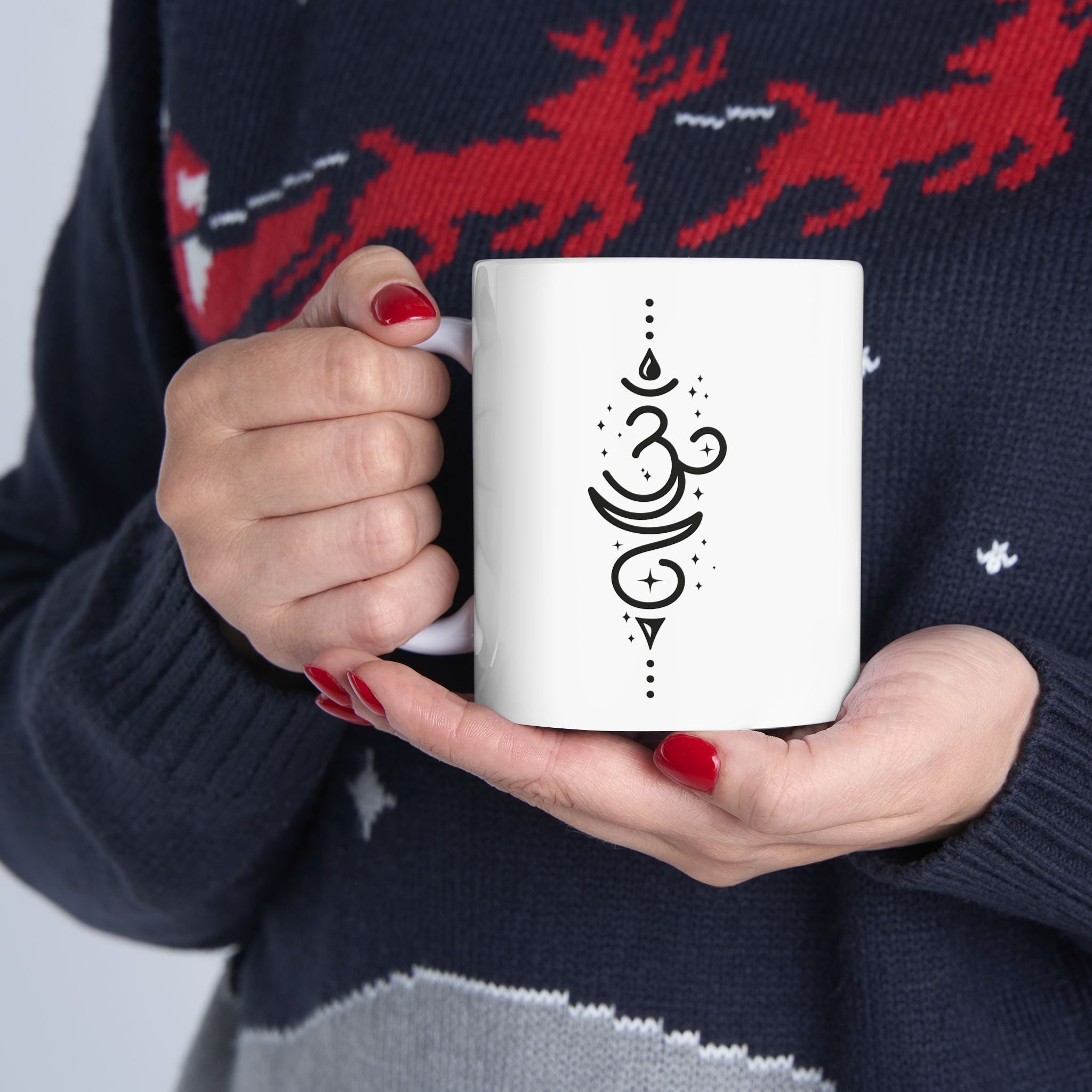 Om Coffee Mug, Breath Mug, Sanskrit Coffee Cup, Zen Mug, Yoga Mug, Yogi Gift