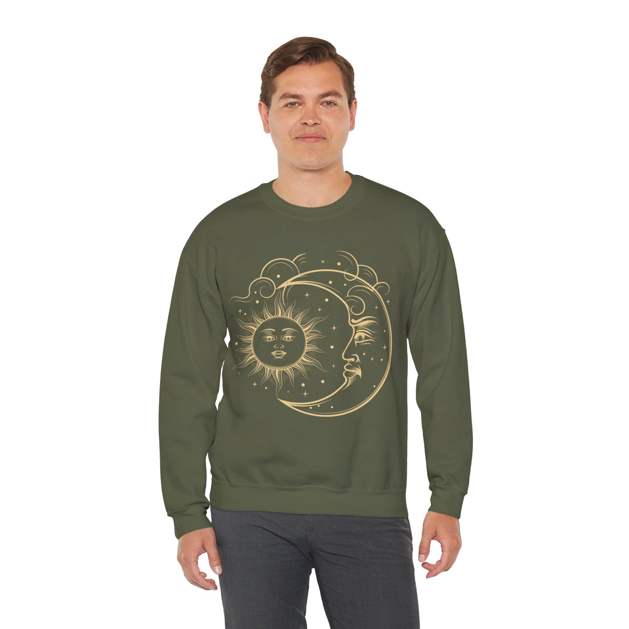 Sun and Moon Crewneck, Celestial Sweatshirt, Boho Sun and Moon Shirt, Hippie Hoodie, Retro Shirt, Vintage Style