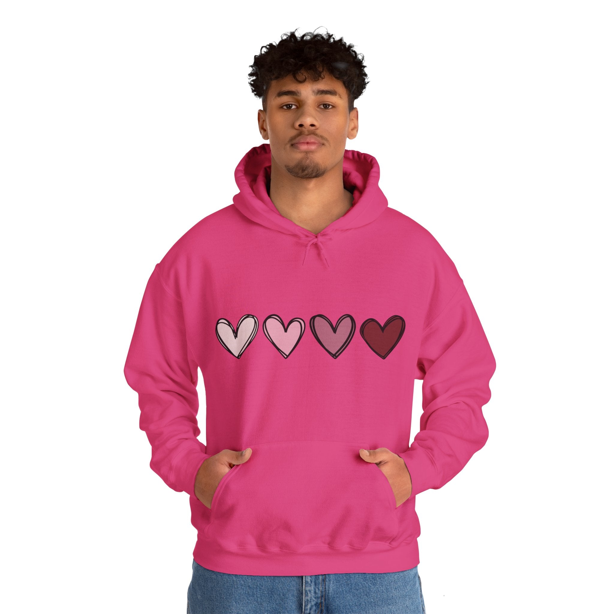 Valentine Double Heart Hoodie, Cute Valentine Hoodie, Valentine Sweatshirts, Vintage Valentine Hooded Sweatshirt, Valentine Pullover