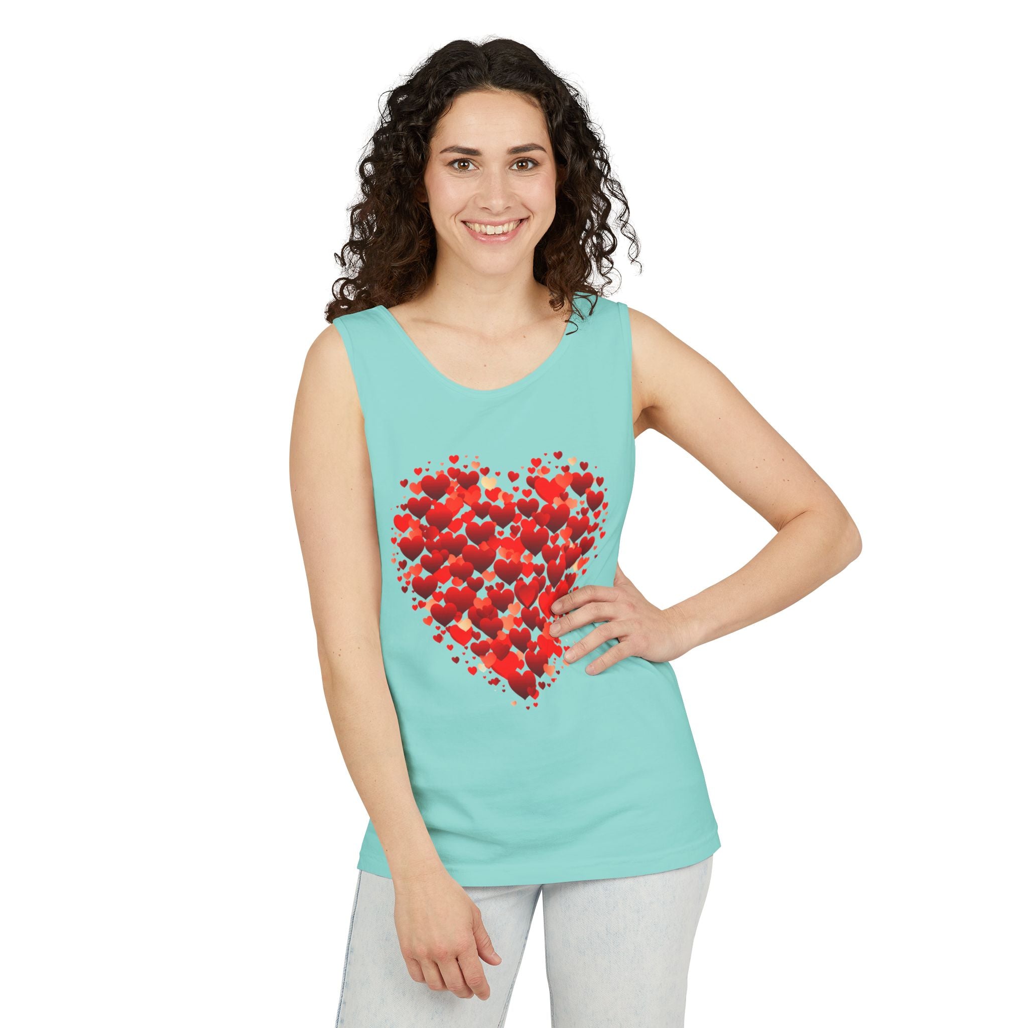 Double Red Heart Tank Top, Valentine Gift Top, Women Heart Gift, Love Heart Shirt, Cute Heart Shirt