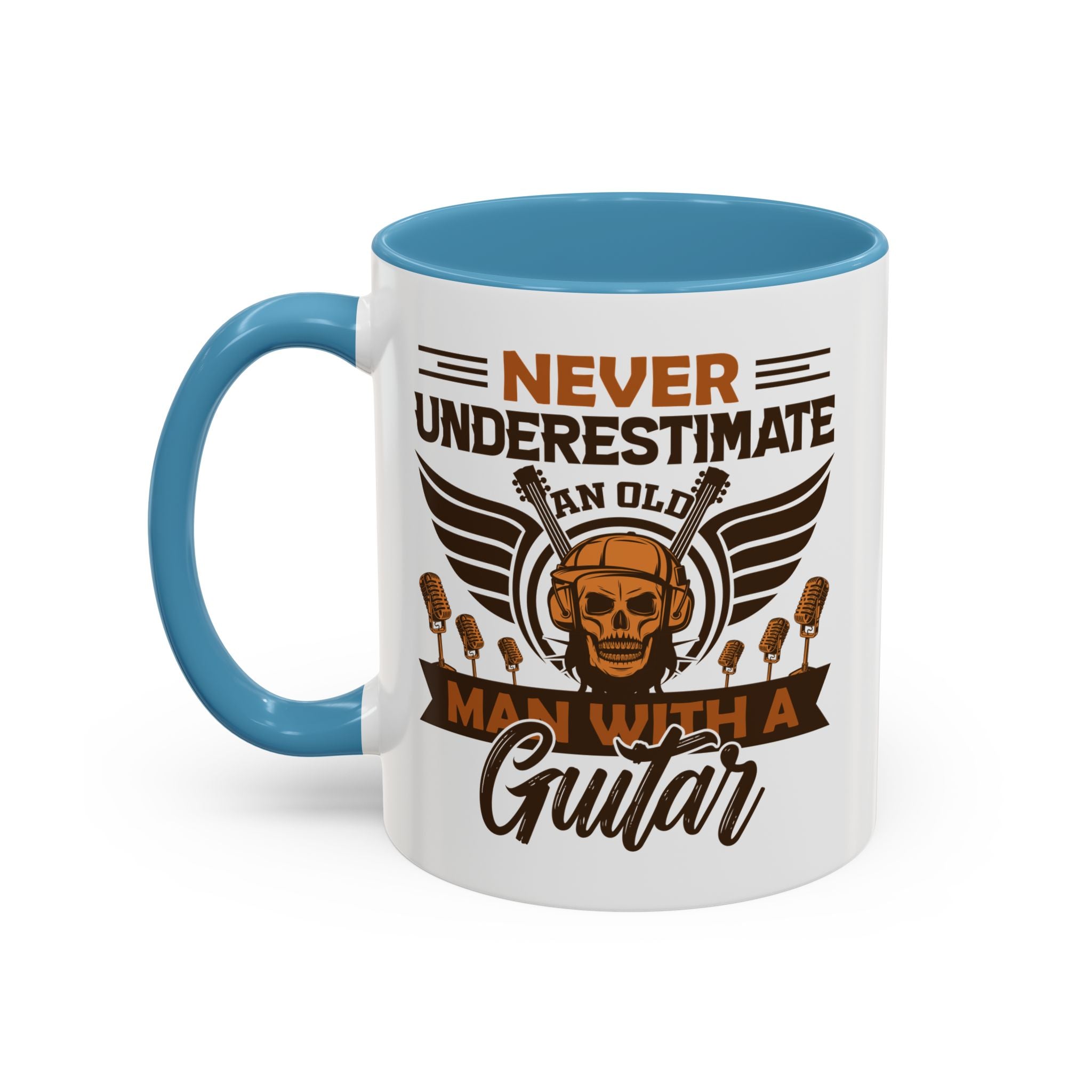 Never Underestimate an Old Man With a Guitar Mug, Guitar Coffee Mug, Funny Guitar Coffee Cup, Guitar Player Gifts, Guitar Dad Grandpa Presents