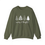 Merry & Bright Christmas Trees Sweatshirt, Merry and Bright Trees, Christmas Sweatshirt, Holiday Sweater, Womens Holiday Sweatshirt, Christmas Shirt, Winter Shirt