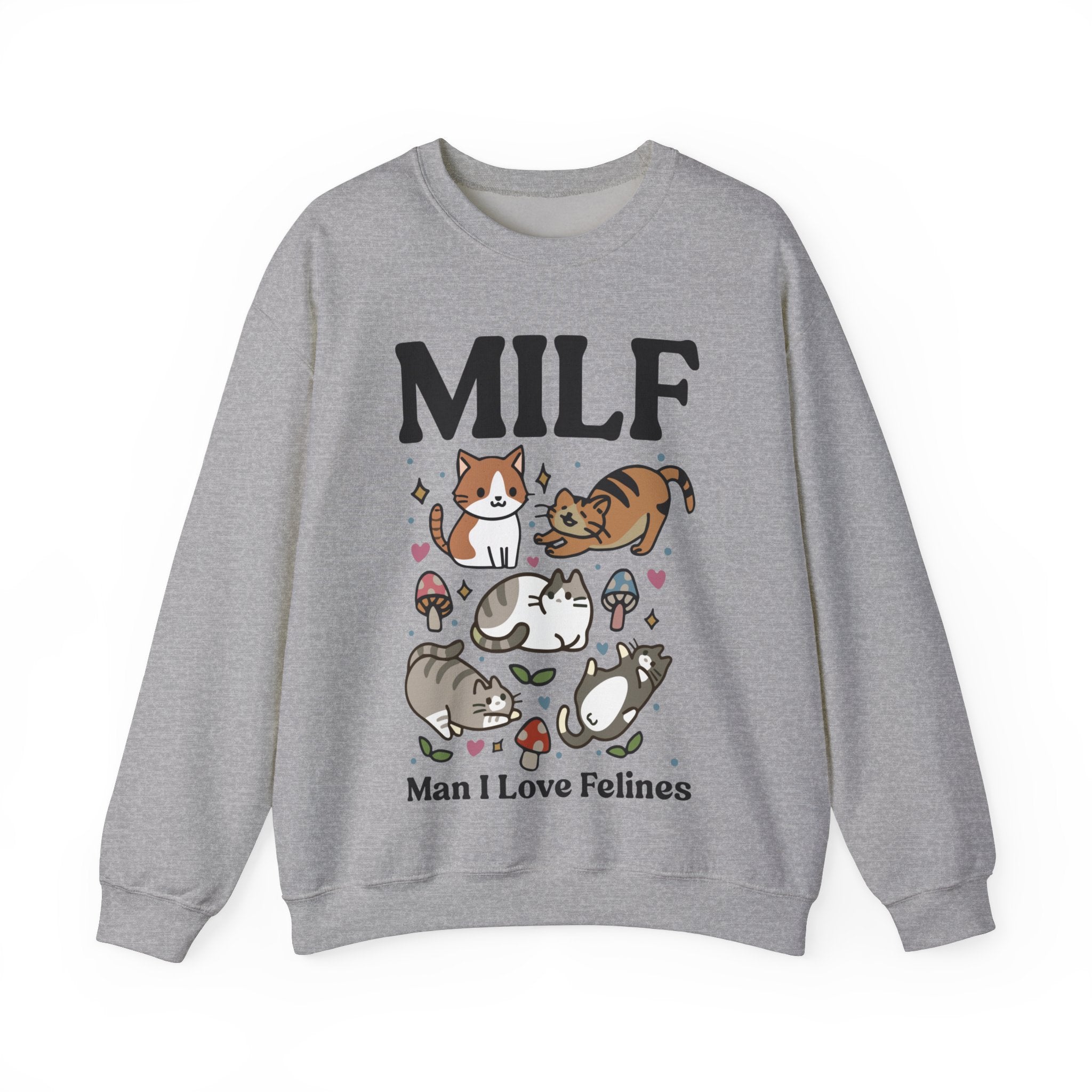 MILF Funny Sweatshirt, Man I Love Felines, Cat Lover Gift, Cat Lover Shirt, Cat Person Gifts, Cat Person Shirt, Mom Shirt Gift, Retro Cat Sweater