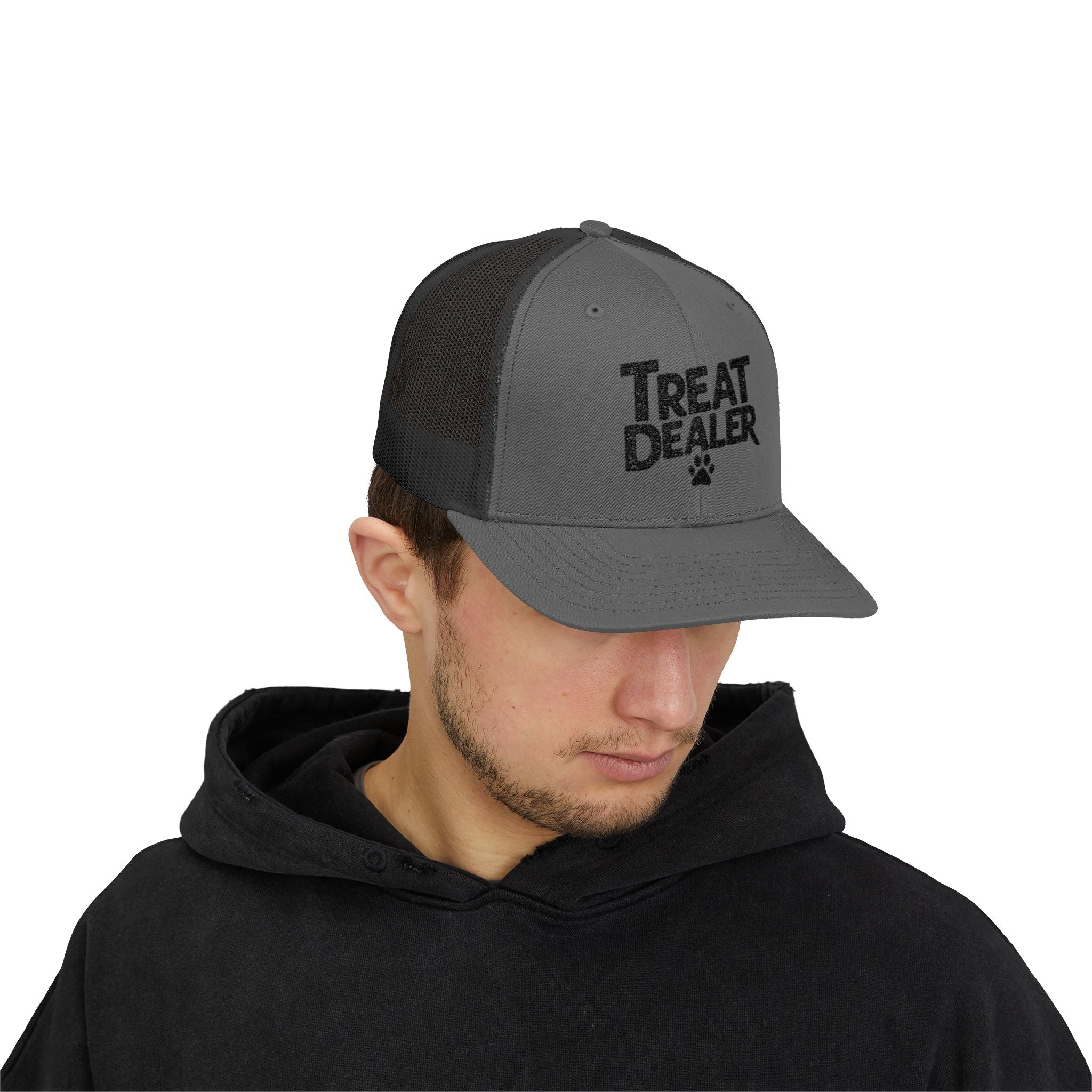 Custom Embroidery Treat Dealer Hat, Funny Dog Cap, Funny Dog Owners, Custom Pet Lover Gift, Unique Dog Owner Gifts, Custom Dog Snapback Trucker Cap