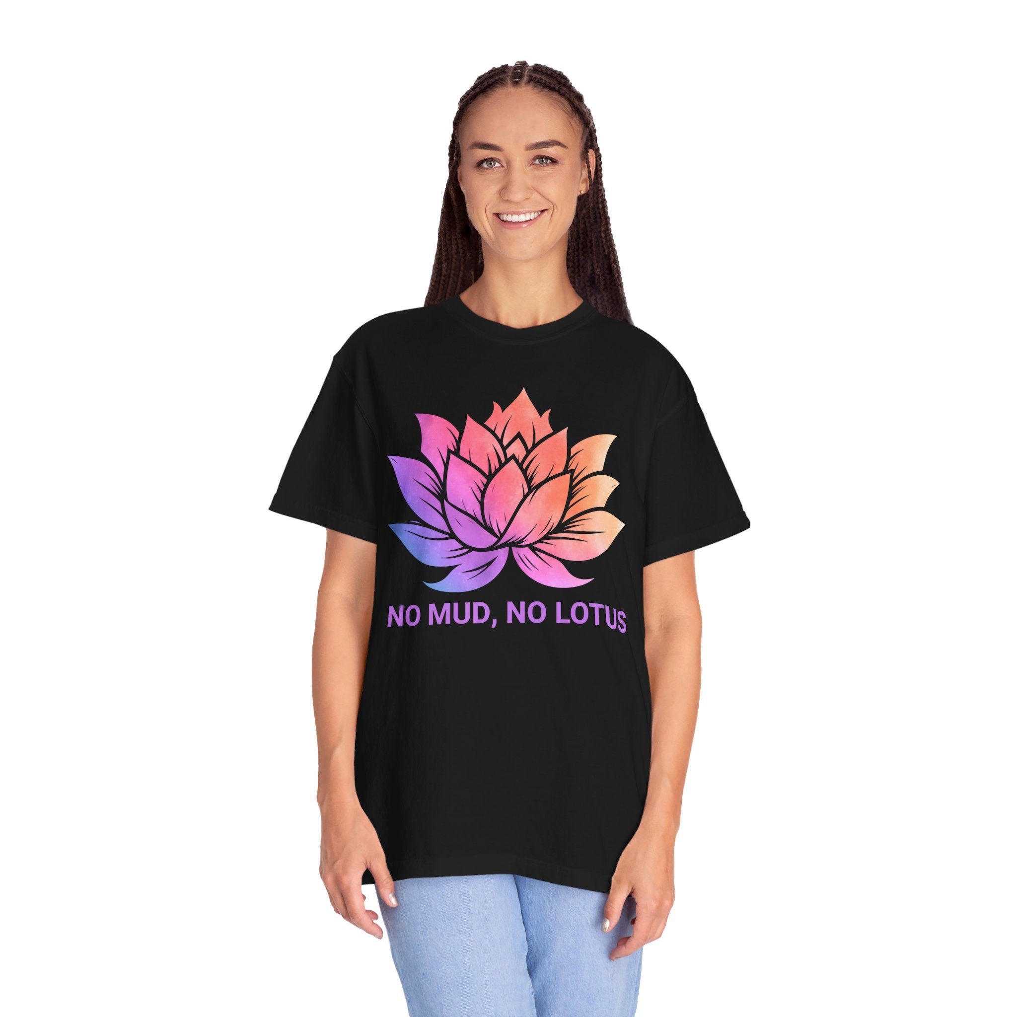 Lotus Flower T-Shirt, Zen Meditation Gift, No Mud No Lotus, Yoga Clothes for Women, Meditation Shirt, Spiritual Tshirt, Yoga Shirt, Namaste Yall