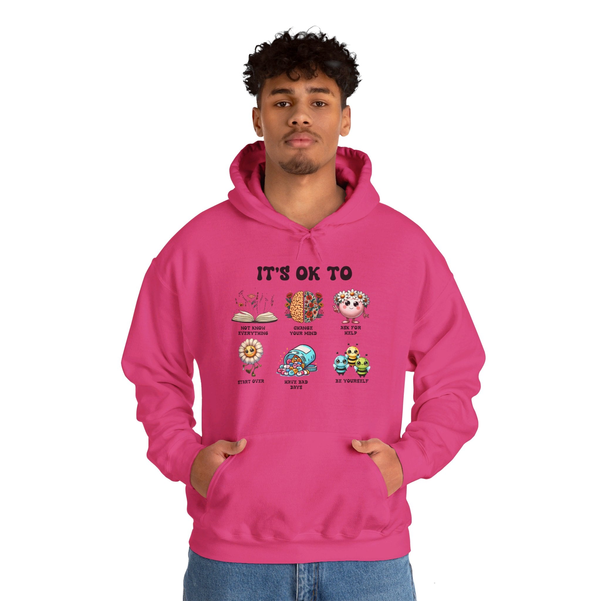 Mental Health its ok to be yourself, Teacher Hoodie, School Counselor, Positive affirmations, Therapist SPED Teacher SLP saying Hoodie