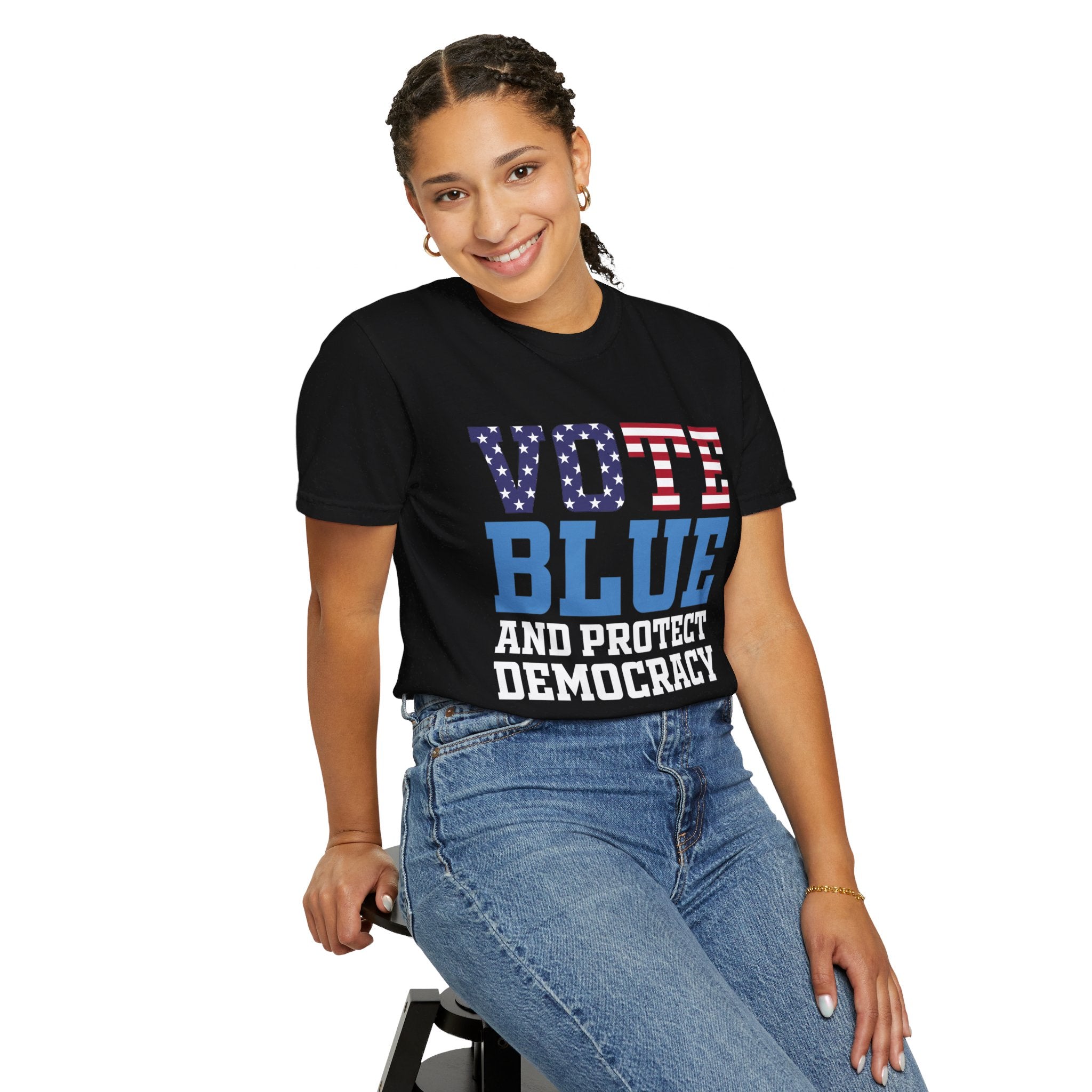 Vote Blue Save Democracy Premium T-Shirt, Democrat Shirt, Anti Trump Anti Fascist Shirt