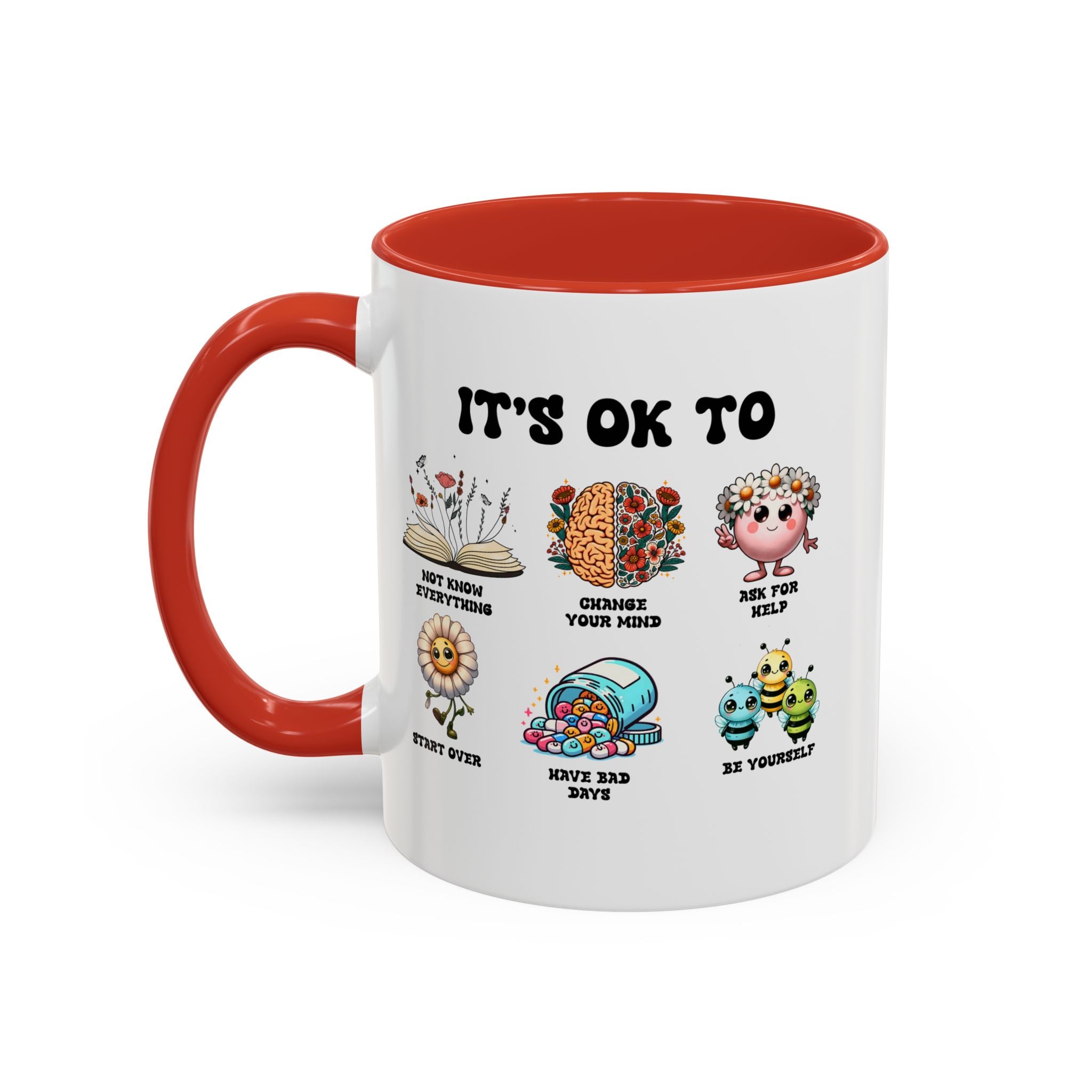 Teacher Coffee Mug, Mental Health Mug, Feeling Positive Mug, Diversity, Be Yourself, Therapist School Counselor Mug its ok