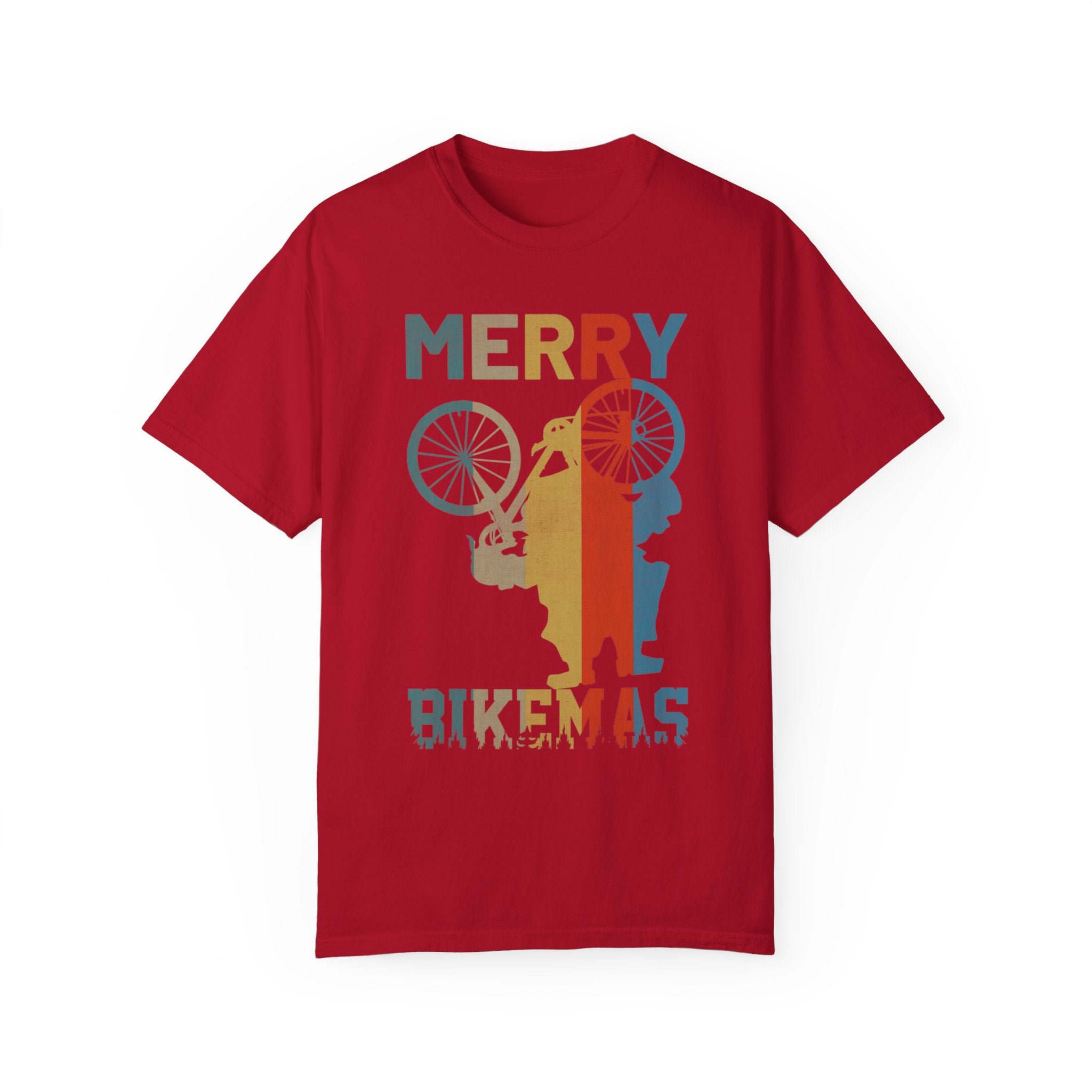 Retro Vintage Christmas Cyclist Shirt, Merry Bikemas Tshirt, Christmas shirt, Holiday shirt, Holiday Gifts