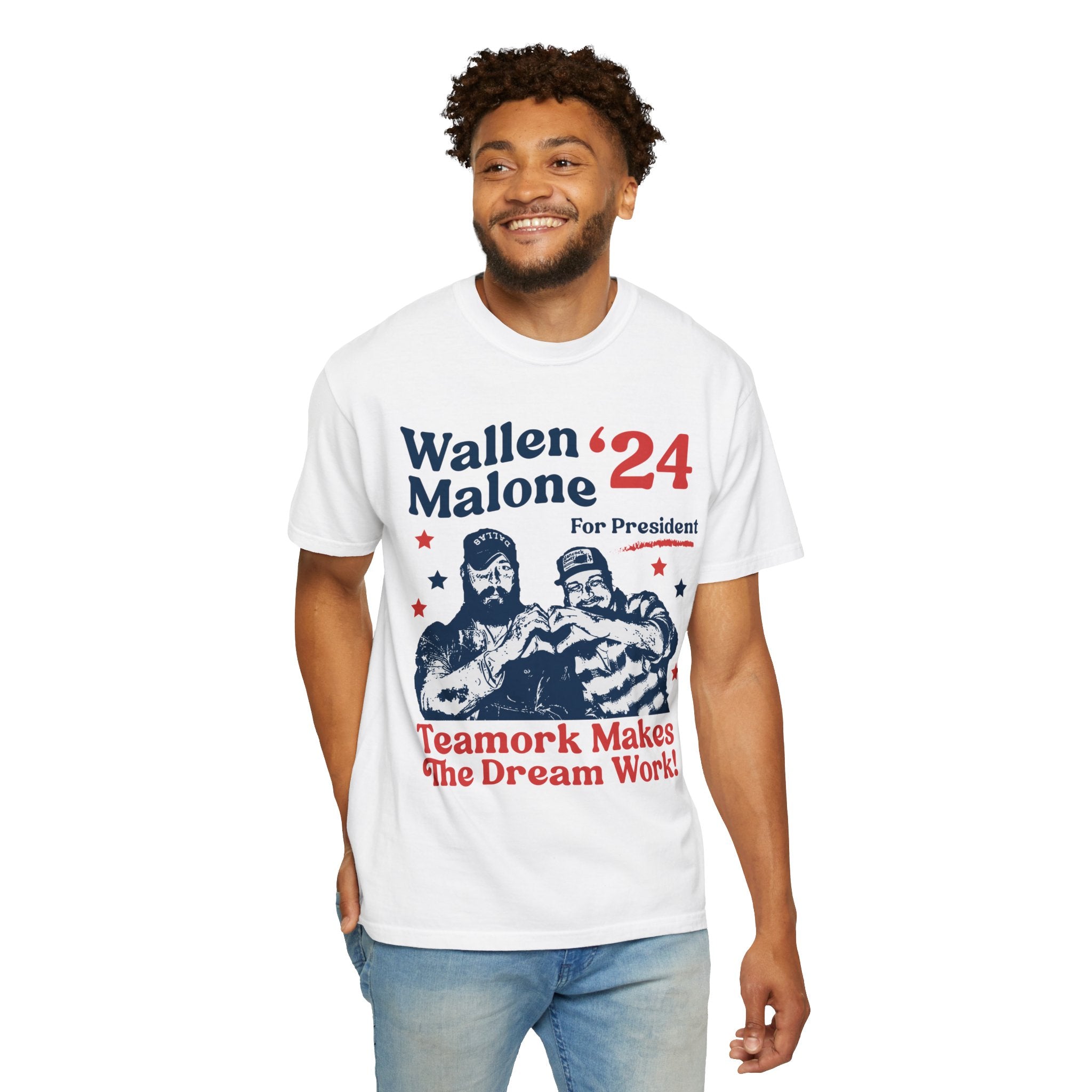 Wallen Malone 2024 For President, Funny '24 Election Graphic Tee, Vintage Inspired Humor Concert Music T-Shirt, Had Some Help
