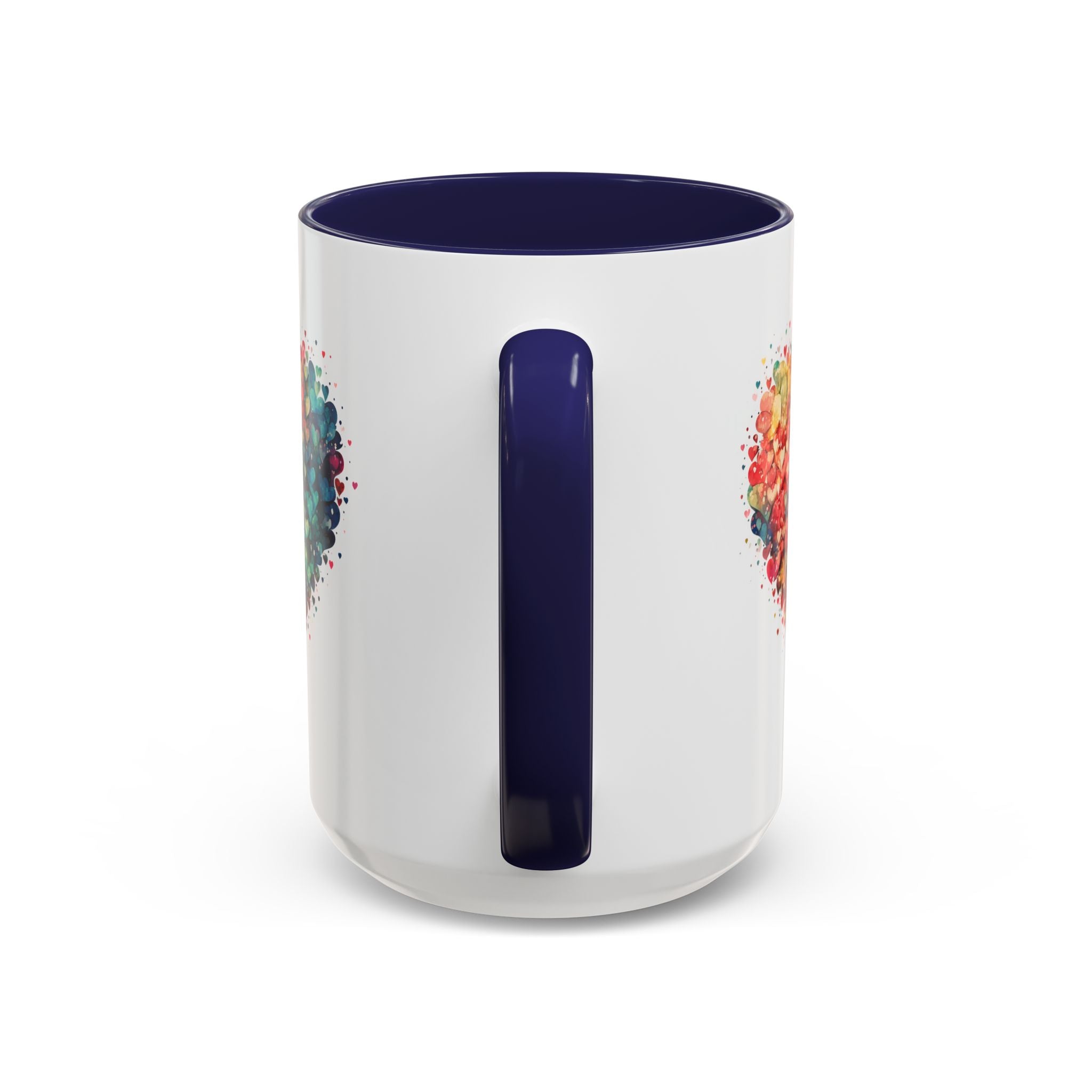 Watercolor Heart Coffee Mug, Heart Mug, Two-Tone Coffee Mugs, 11oz & 15oz Mug, Watercolor Heart Mug
