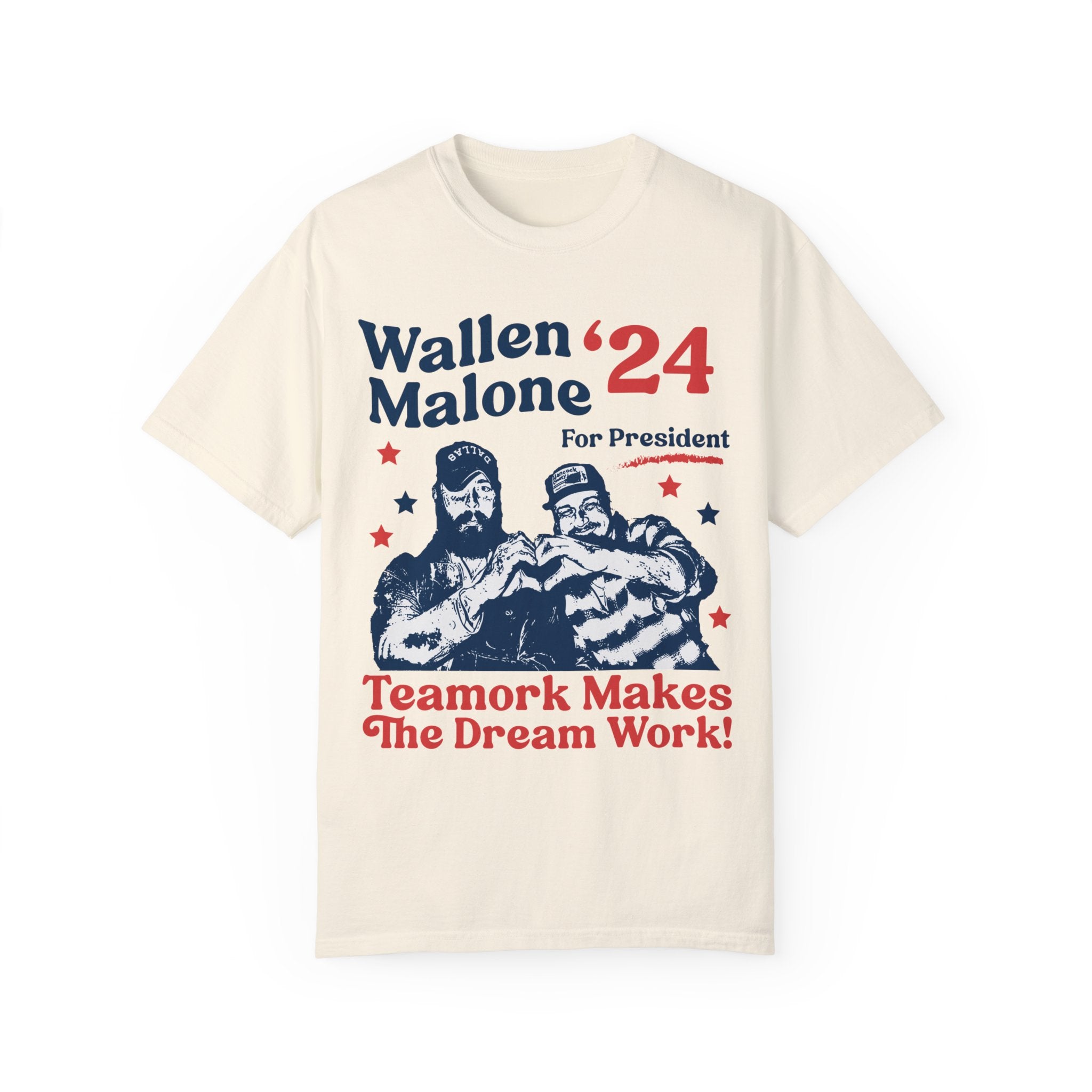 Wallen Malone 2024 For President, Funny '24 Election Graphic Tee, Vintage Inspired Humor Concert Music T-Shirt, Had Some Help
