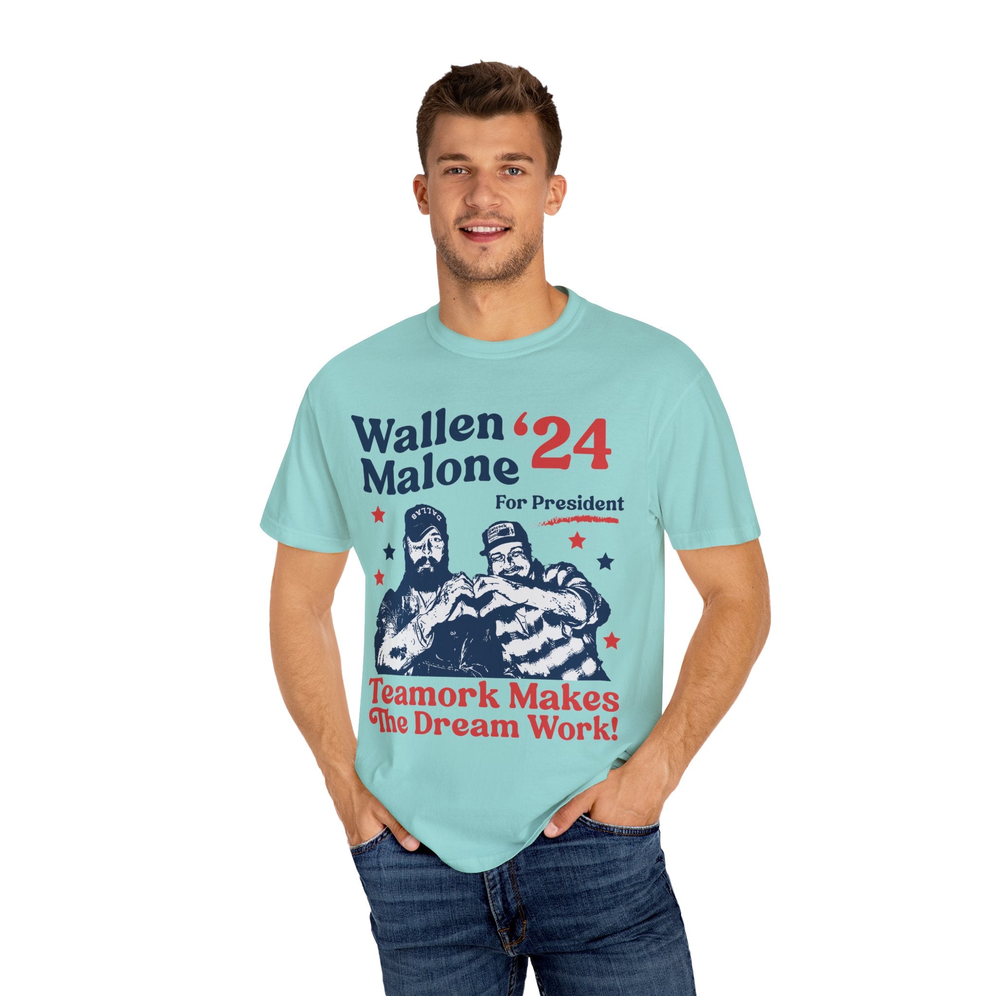 Wallen Malone 2024 For President, Funny '24 Election Graphic Tee, Vintage Inspired Humor Concert Music T-Shirt, Had Some Help