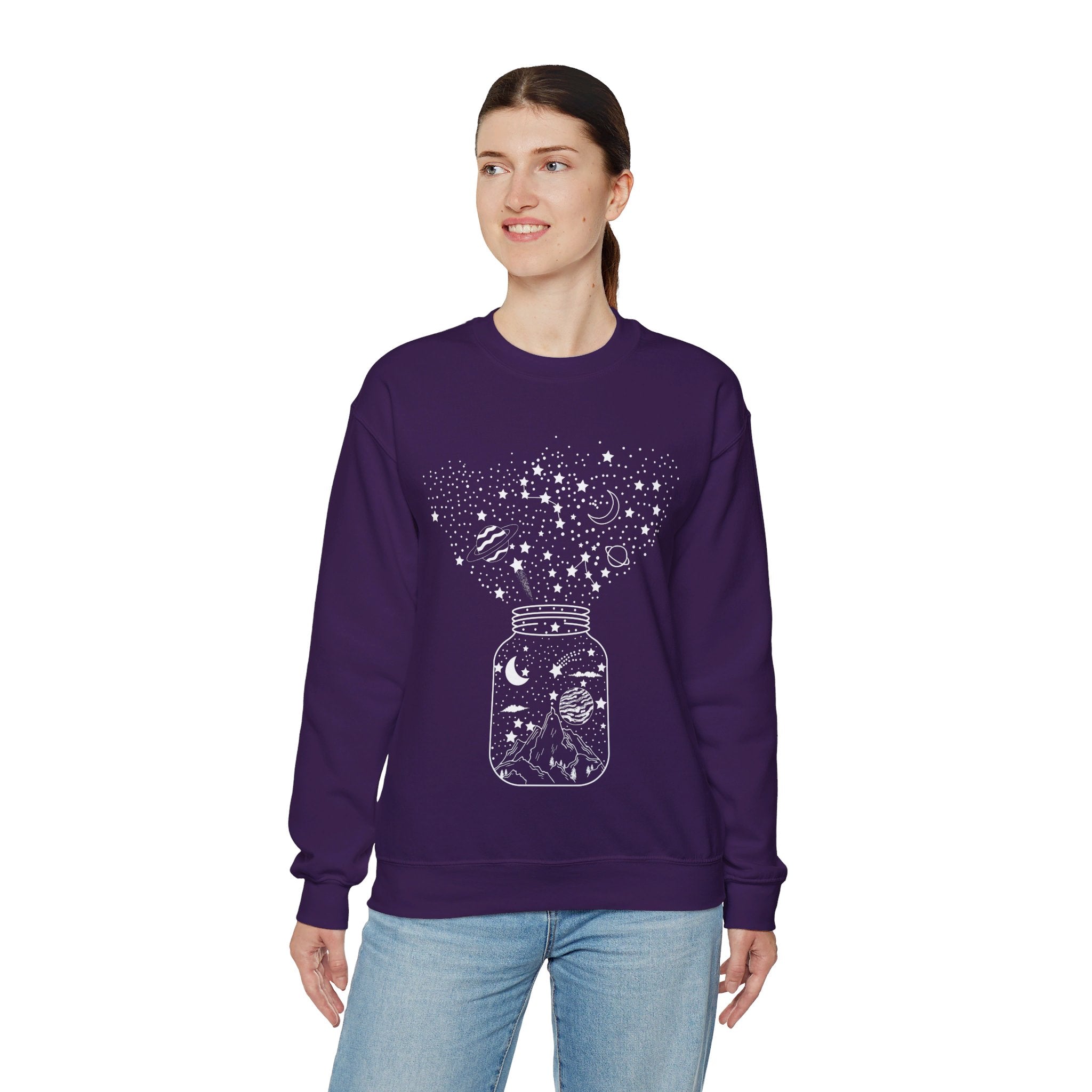 Space Sweatshirt, Planet Sweatshirt, Star Sweatshirt, Galaxy Sweatshirt, Astronomy Tee, Mystical Gift, Moon Sweatshirt