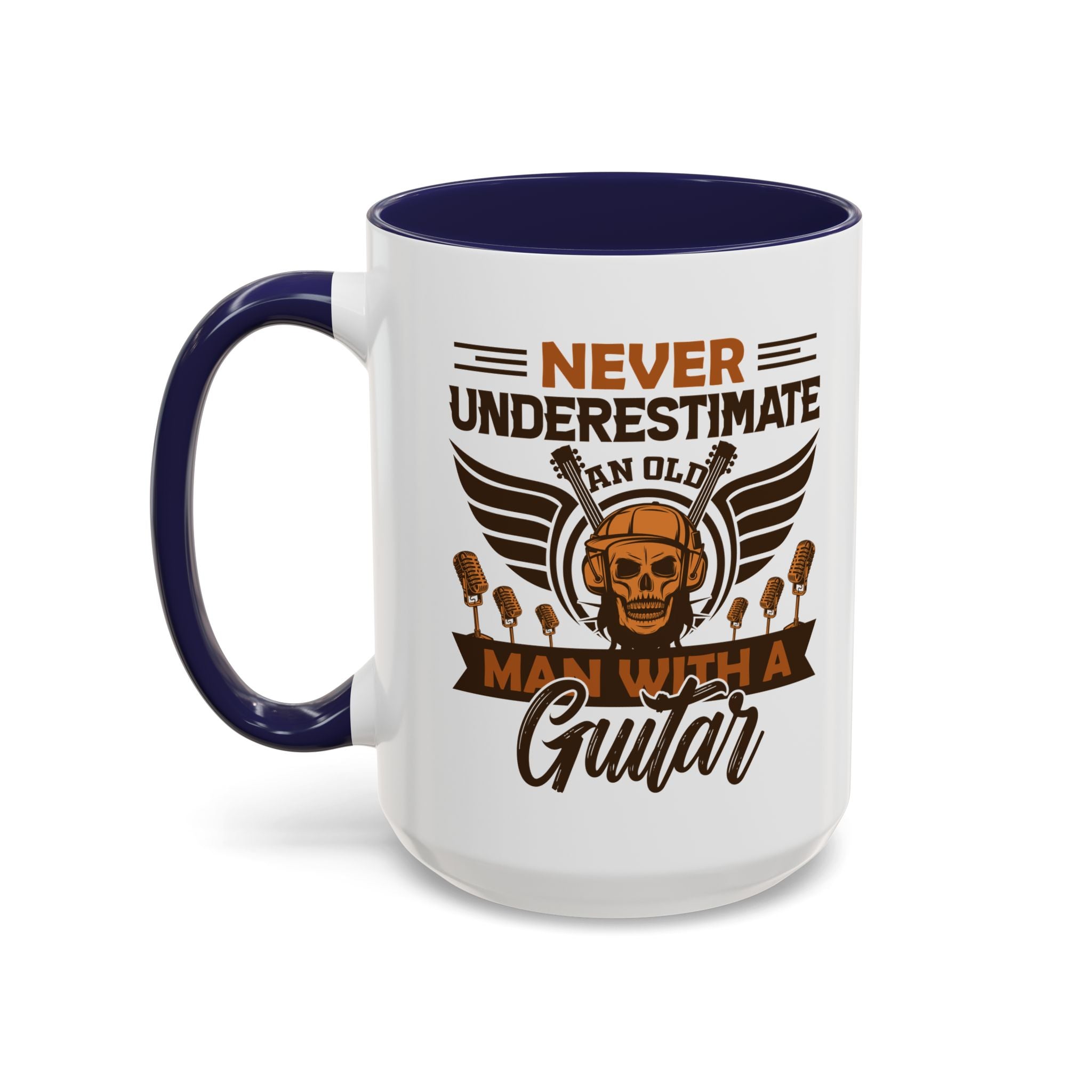 Never Underestimate an Old Man With a Guitar Mug, Guitar Coffee Mug, Funny Guitar Coffee Cup, Guitar Player Gifts, Guitar Dad Grandpa Presents