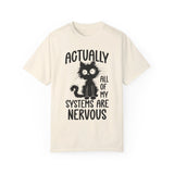 Actually All of My Systems Are Nervous Shirt, Raccoon Shirt, Mental Health Shirt, Anxiety Tshirt, Funny Tshirt, Vintage Retro Graphic Shirt