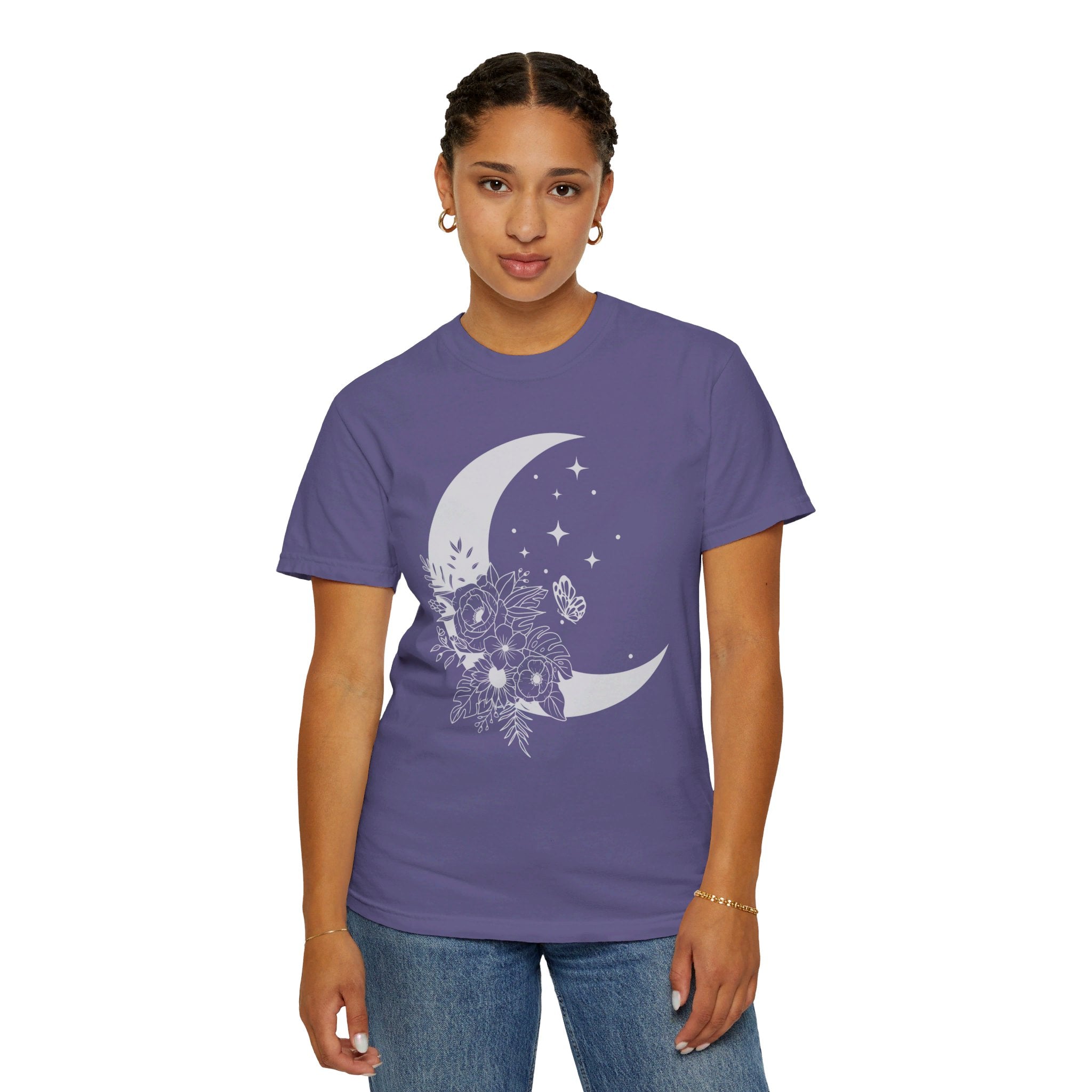 Floral Moon Shirt, Moon Shirt, Mystical Shirt, Moon Phases Shirt, Moon Boho Shirt, Astronomy T-Shirt, Wild Flower Tee, Wild Moon Shirt