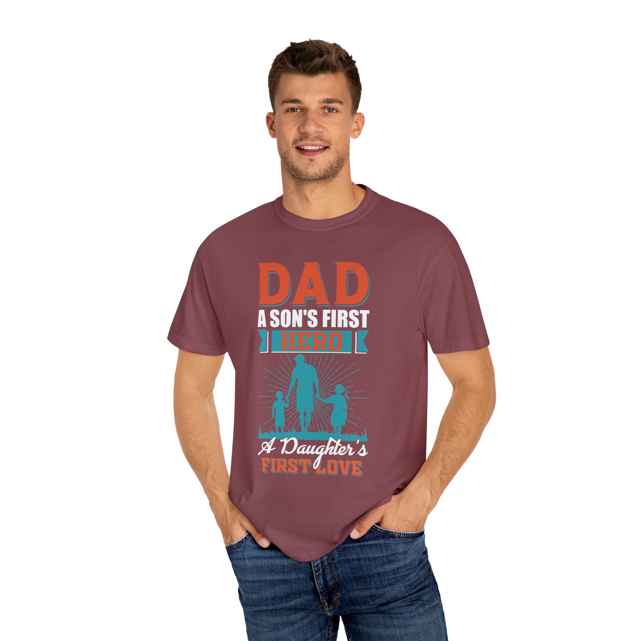 Dad Christmas Gift, shirt for dad, a son's first hero, a daughter's first love, gift for dad, dad t shirt, dad gift, dad of both shirt