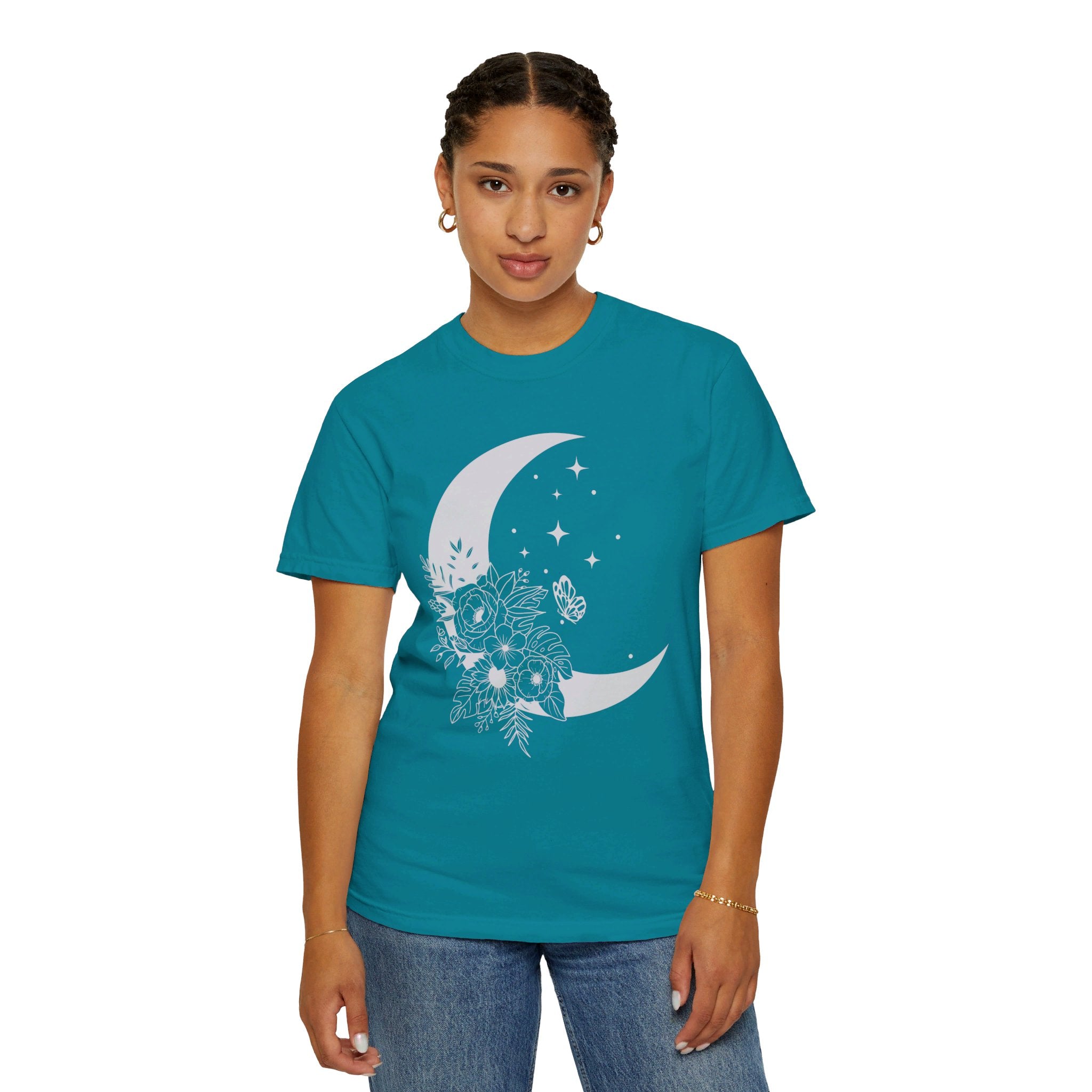 Floral Moon Shirt, Moon Shirt, Mystical Shirt, Moon Phases Shirt, Moon Boho Shirt, Astronomy T-Shirt, Wild Flower Tee, Wild Moon Shirt